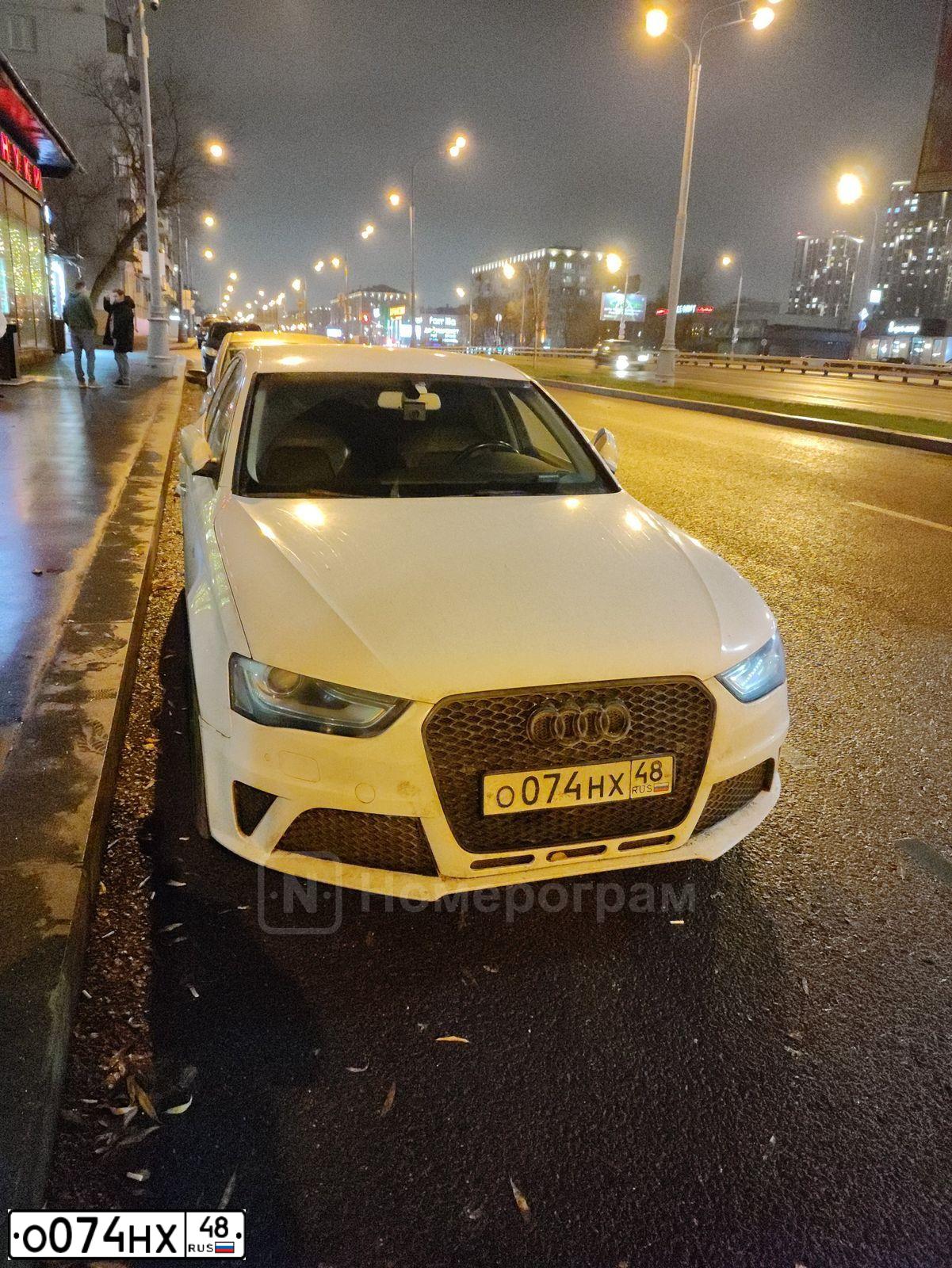 Фото автомобиля AUDI A4, 2013 — госномер В007ТА93. Цвет: БЕЛЫЙ