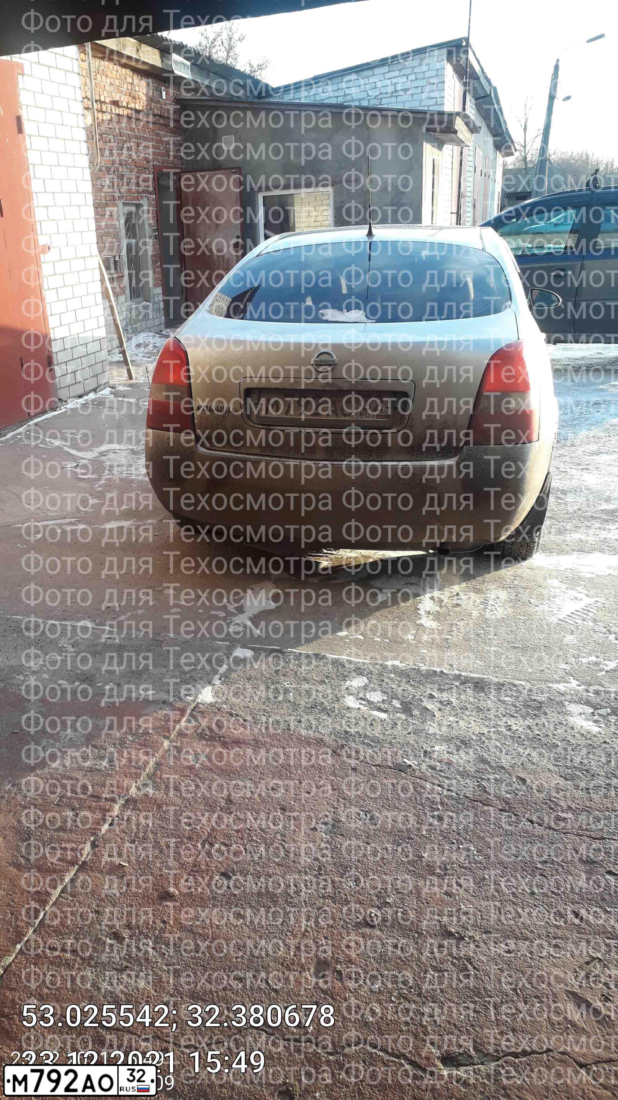 Фото автомобиля NISSAN PRIMERA, 2002 — госномер М792АО32. Цвет: СЕРЕБРИСТЫЙ