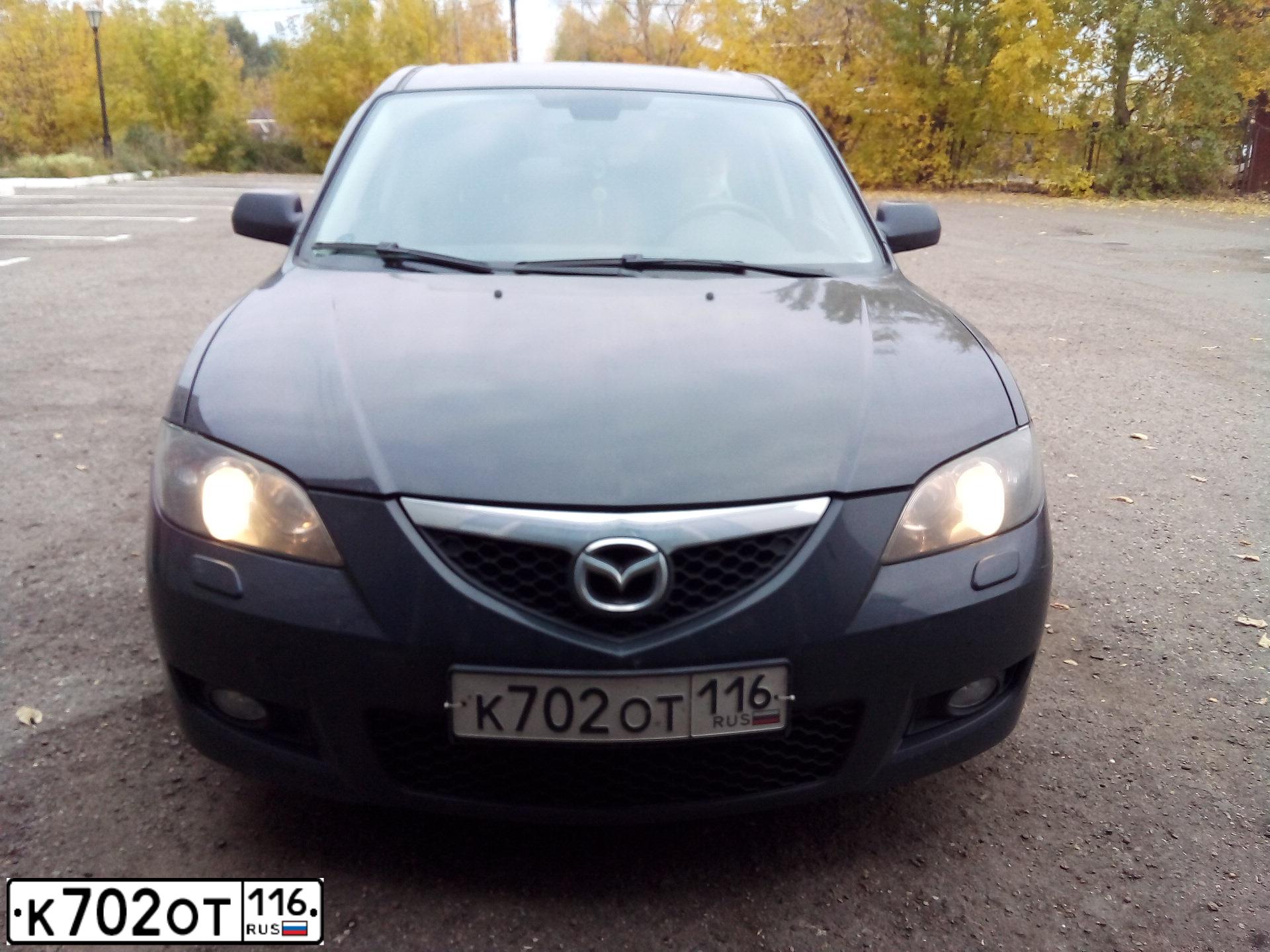 Фото автомобиля MAZDA 3, 2008 — госномер К702ОТ116. Цвет: ЧЕРНЫЙ