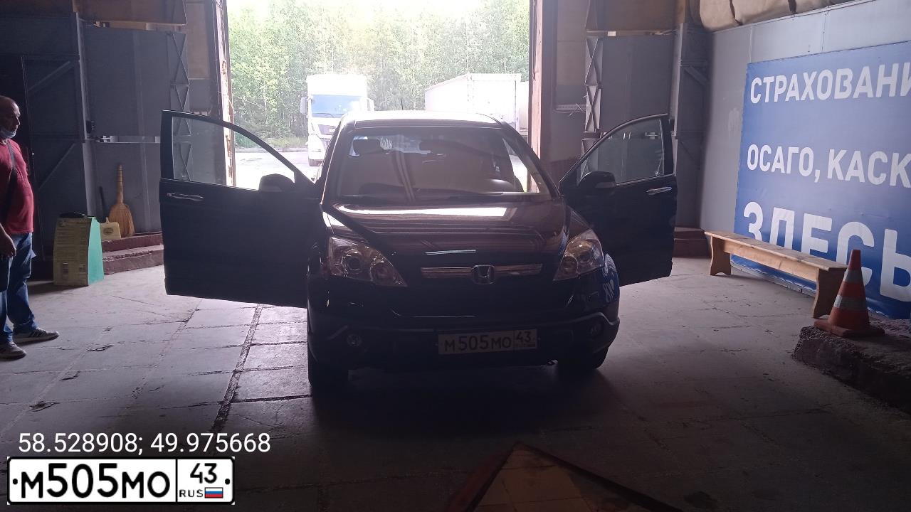 Фото автомобиля HONDA CR-V, 2008 — госномер М505МО43. Цвет: ЧЕРНЫЙ