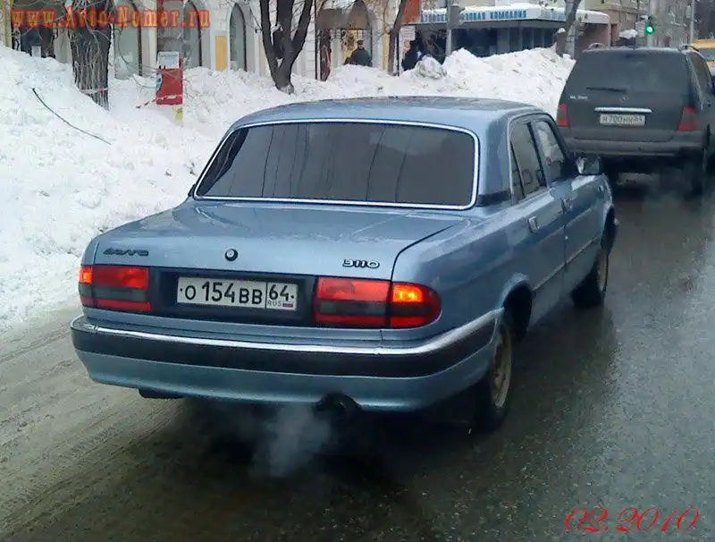 Фото автомобиля GAZ 3110 WOLGA, 2002 — госномер А154СА164. Цвет: СЕРО-ГОЛУБОЙ
