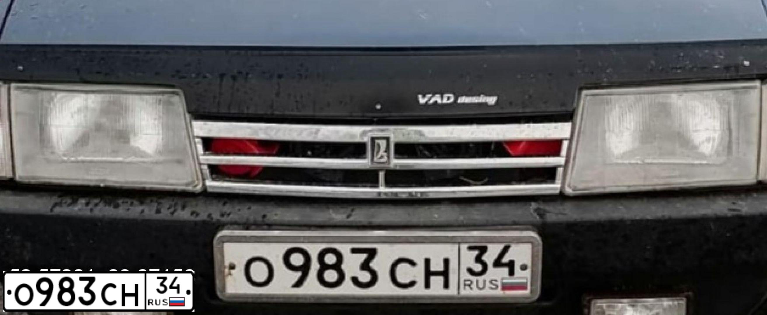 Фото автомобиля LADA 2109 SAMARA, 1994 — госномер О983СН34. Цвет: ГОЛУБОЙ