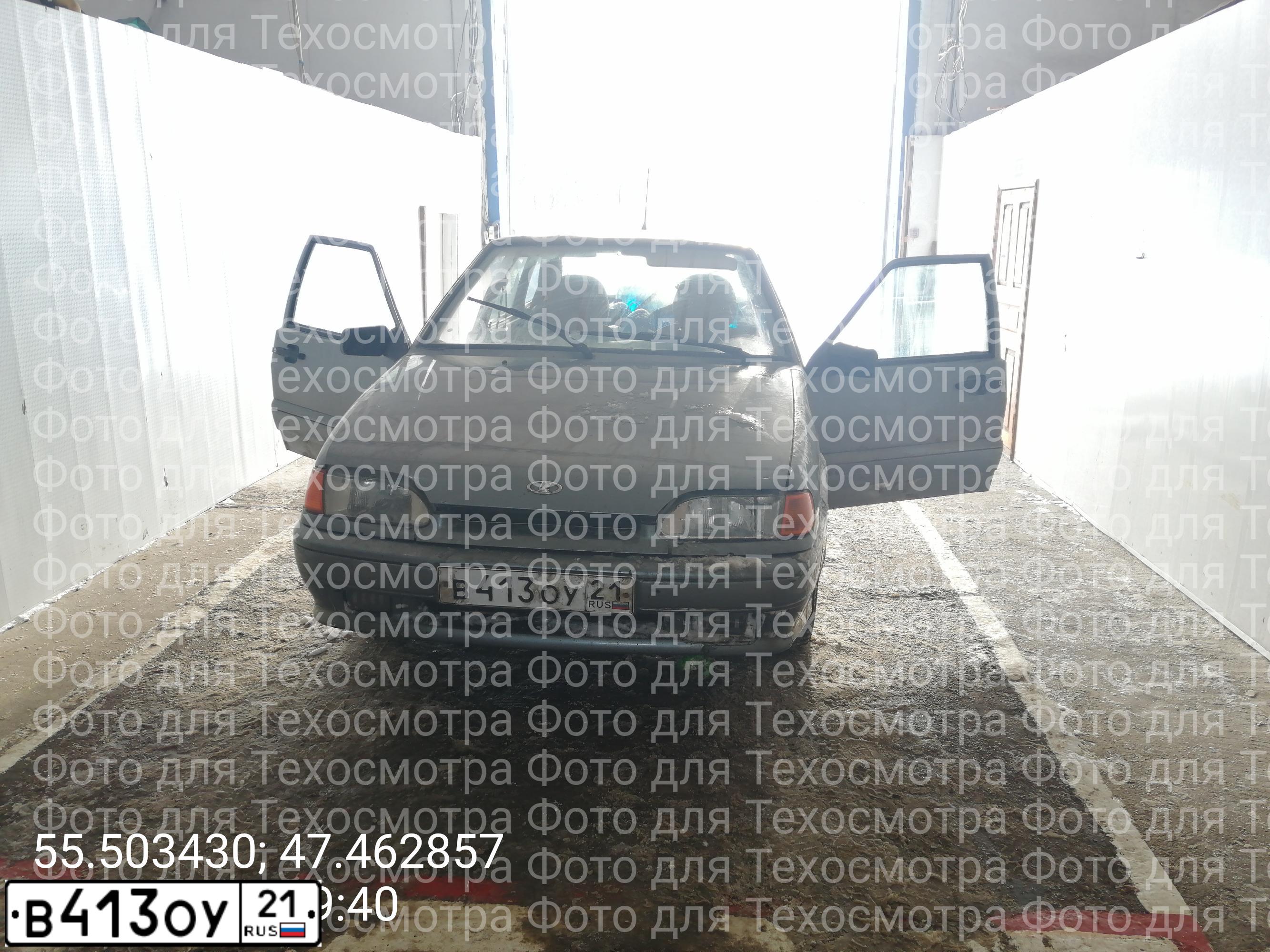 Фото автомобиля LADA 2114 SAMARA, 2007 — госномер В413ОУ21. Цвет: СРЕДНИЙ СЕРО ЗЕЛ МЕТ