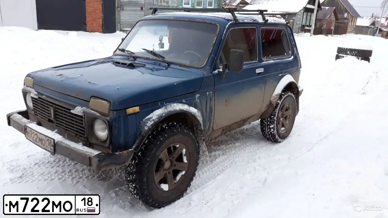 Фото автомобиля LADA 2121 NIVA, 2003 — госномер М722МО18. Цвет: Сине-зеленый