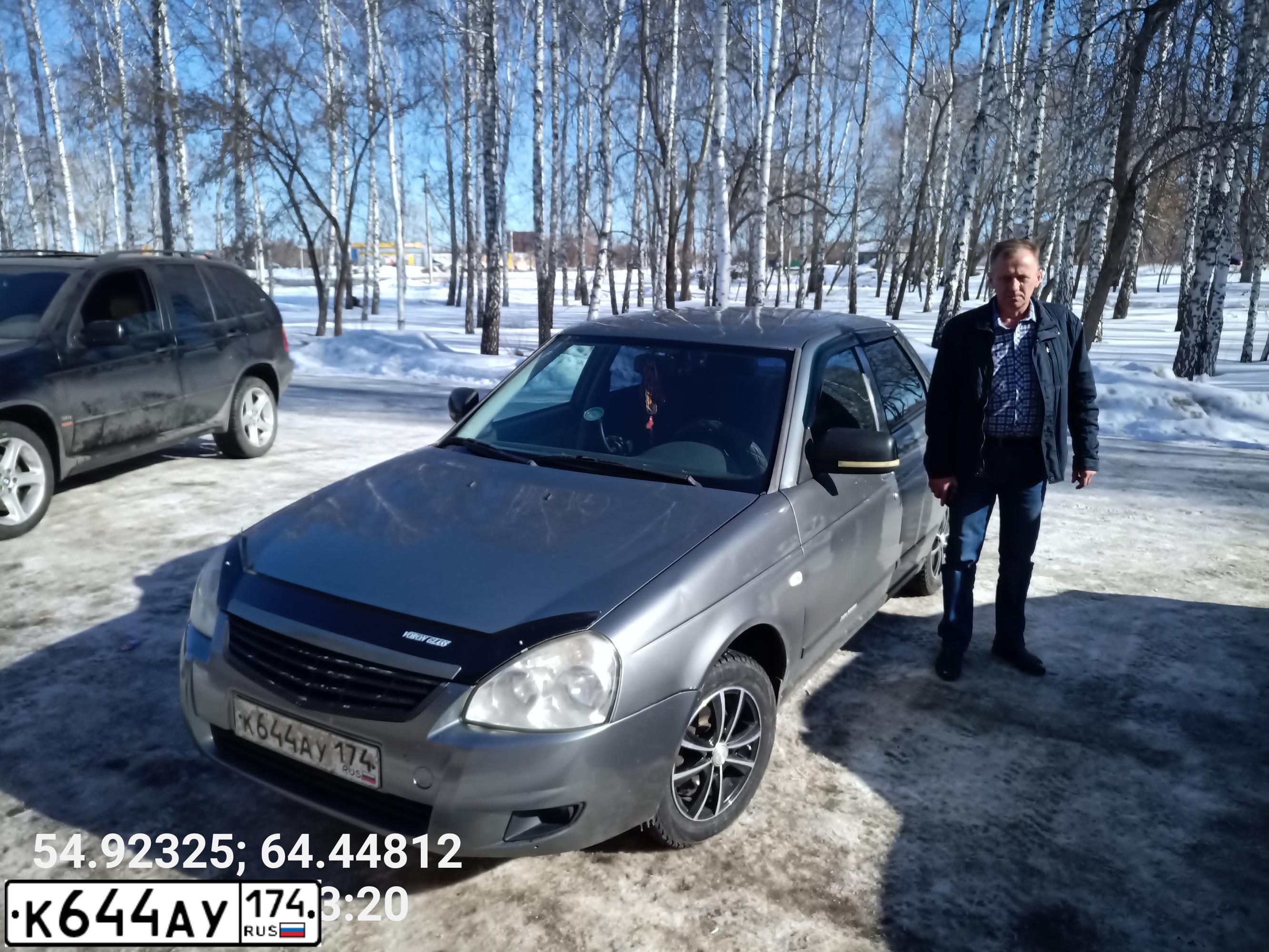 Фото автомобиля LADA 2170 PRIORA, 2007 — госномер К644АУ174. Цвет: СРЕДНИЙ СЕРО-ЗЕЛЕНЫЙ МЕТ