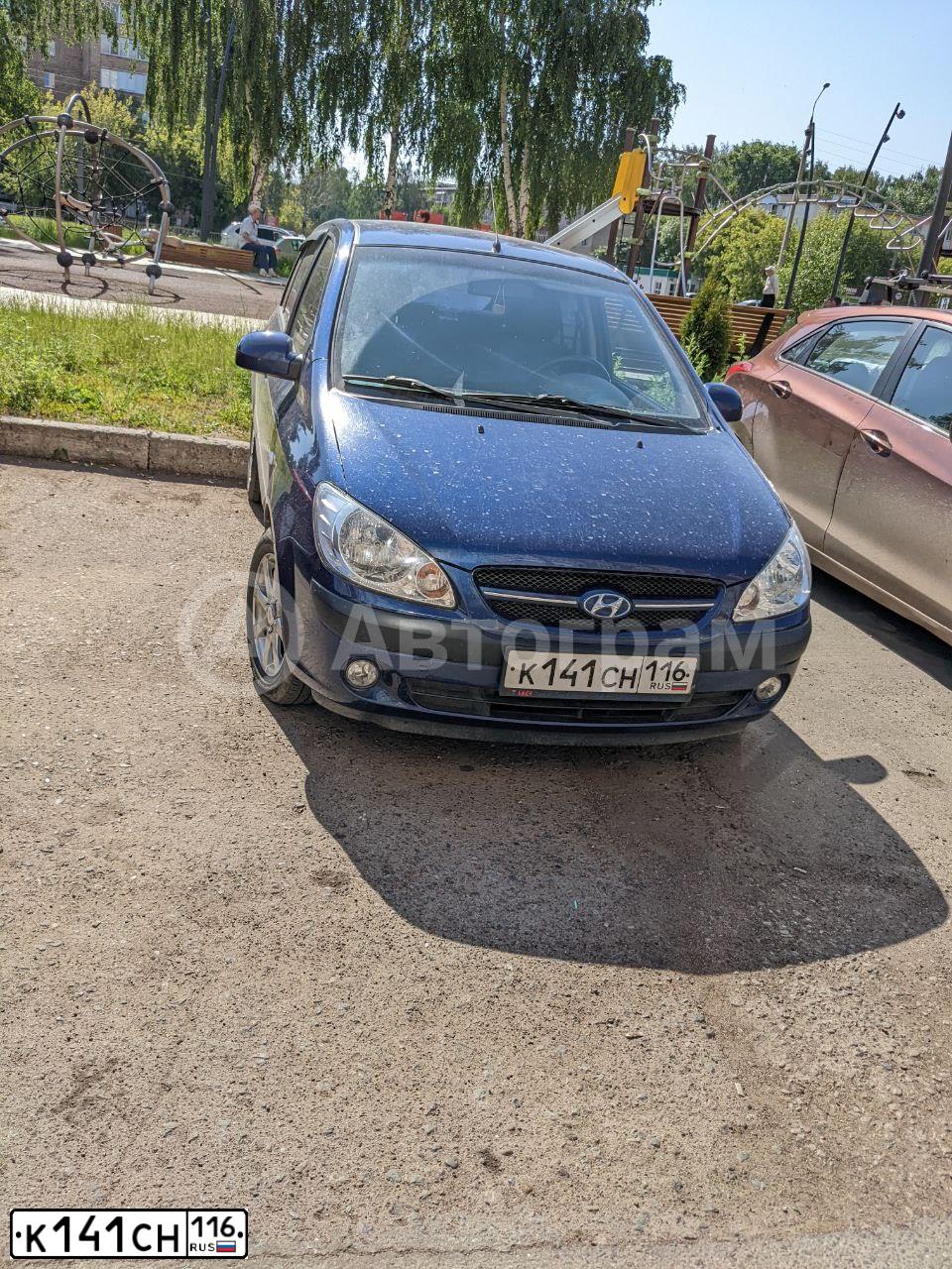 Фото автомобиля HYUNDAI GETZ, 2008 — госномер К141СН116. Цвет: СИНИЙ