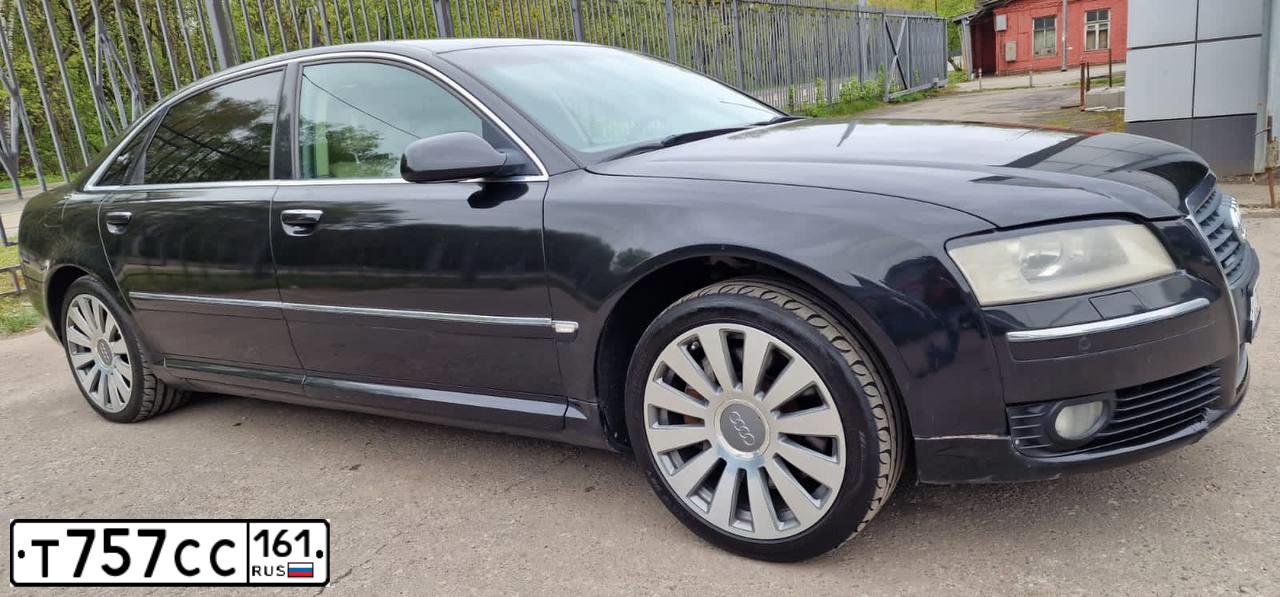 Фото автомобиля AUDI A8, 2006 — госномер В797АЕ01. Цвет: ЧЕРНЫЙ