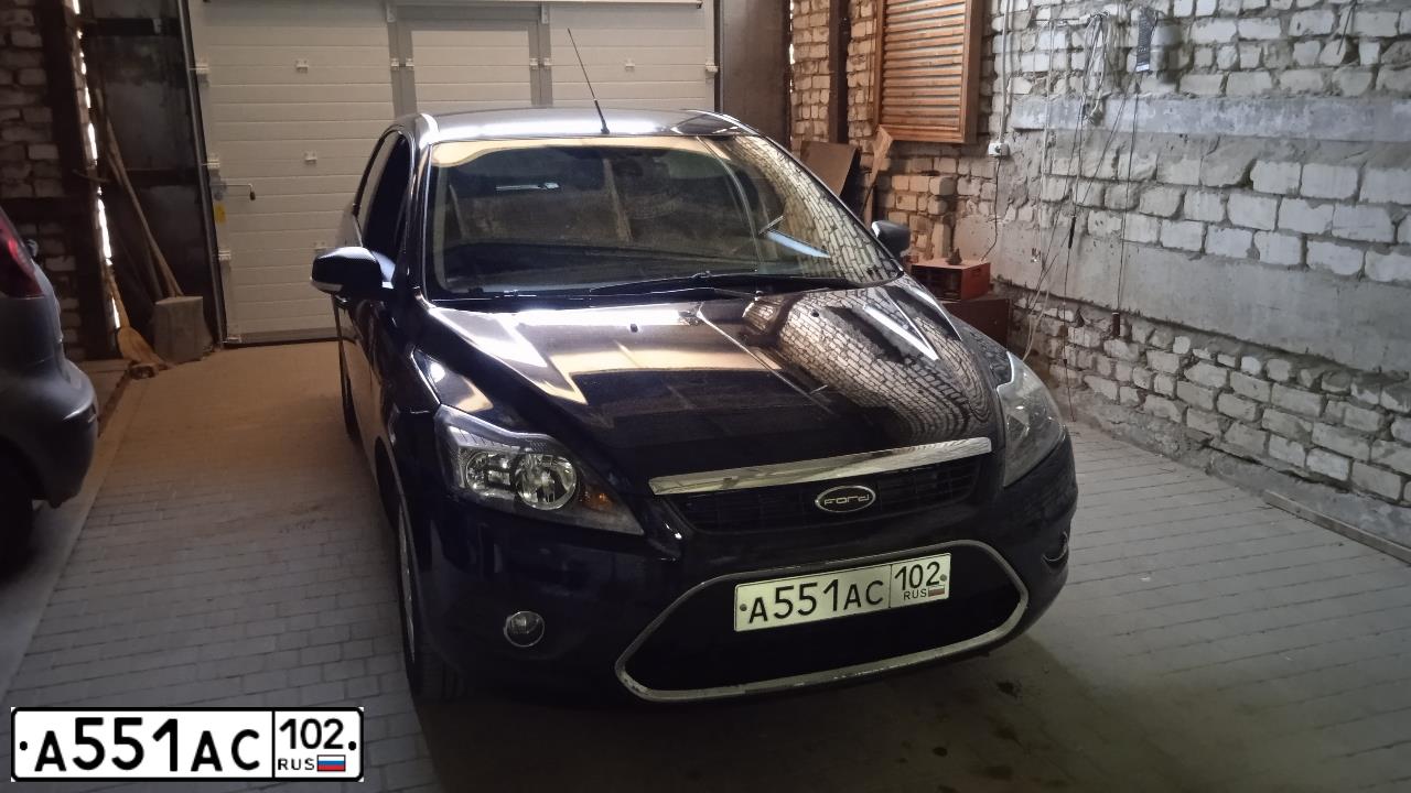 Фото автомобиля FORD FOCUS, 2008 — госномер А551АС102. Цвет: ЧЕРНЫЙ