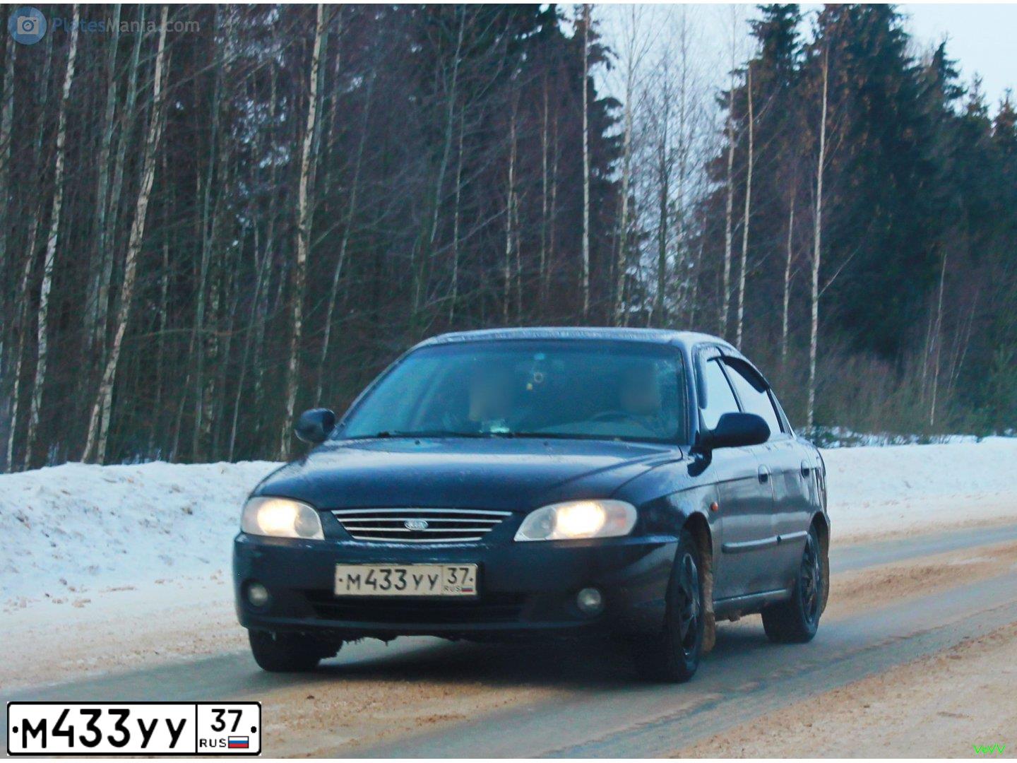 Фото автомобиля KIA SPECTRA, 2007 — госномер М433УУ37. Цвет: ТЕМНО-СИНИЙ