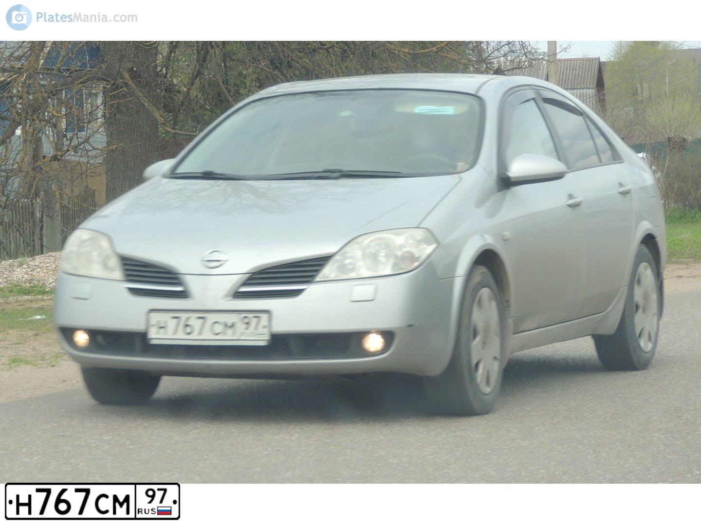 Фото автомобиля NISSAN PRIMERA, 2004 — госномер Н767СМ97. Цвет: СЕРЕБРИСТЫЙ