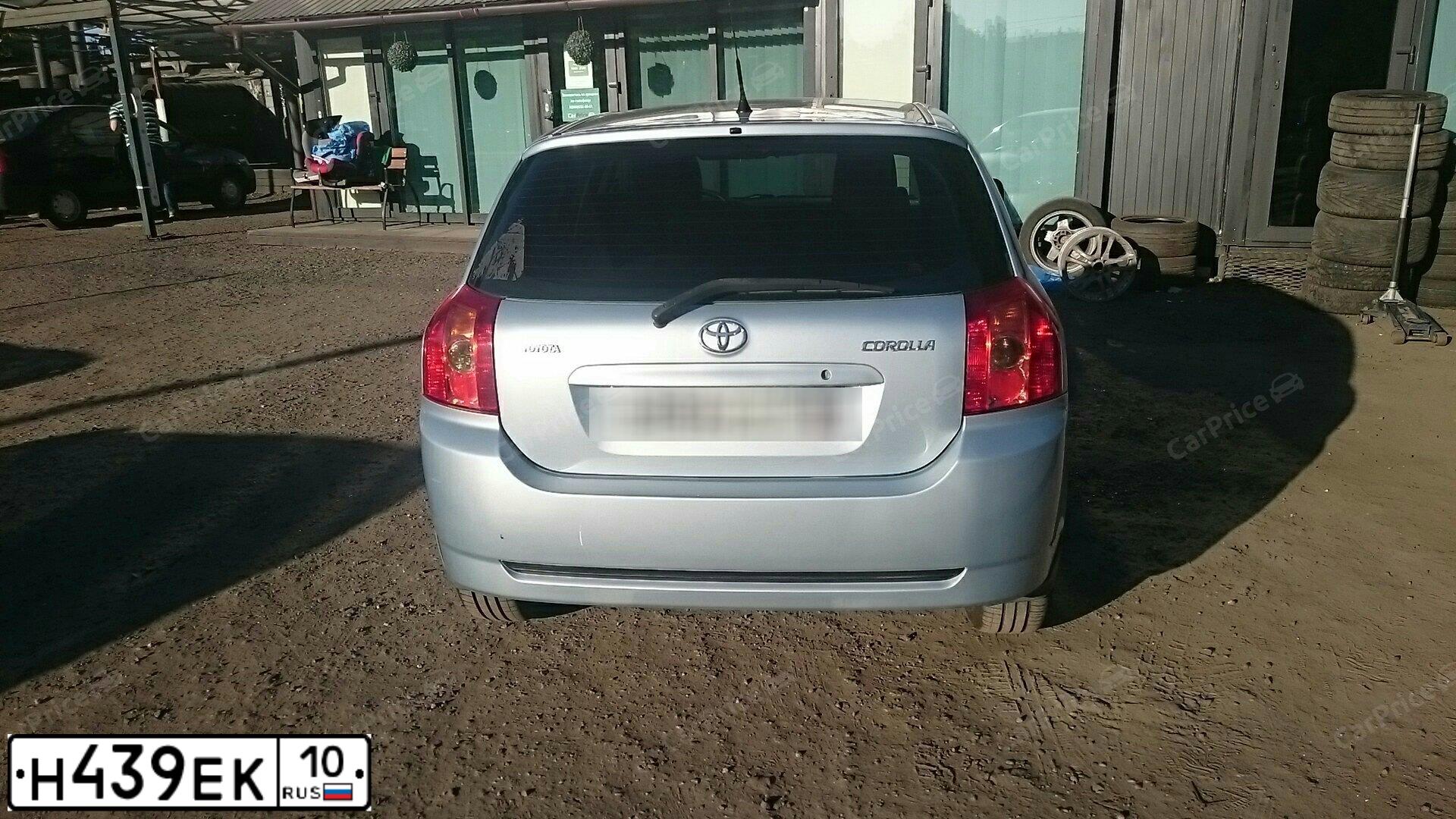 Фото автомобиля TOYOTA COROLLA, 2006 — госномер Е856УО178. Цвет: СВЕТЛО-ГОЛУБОЙ