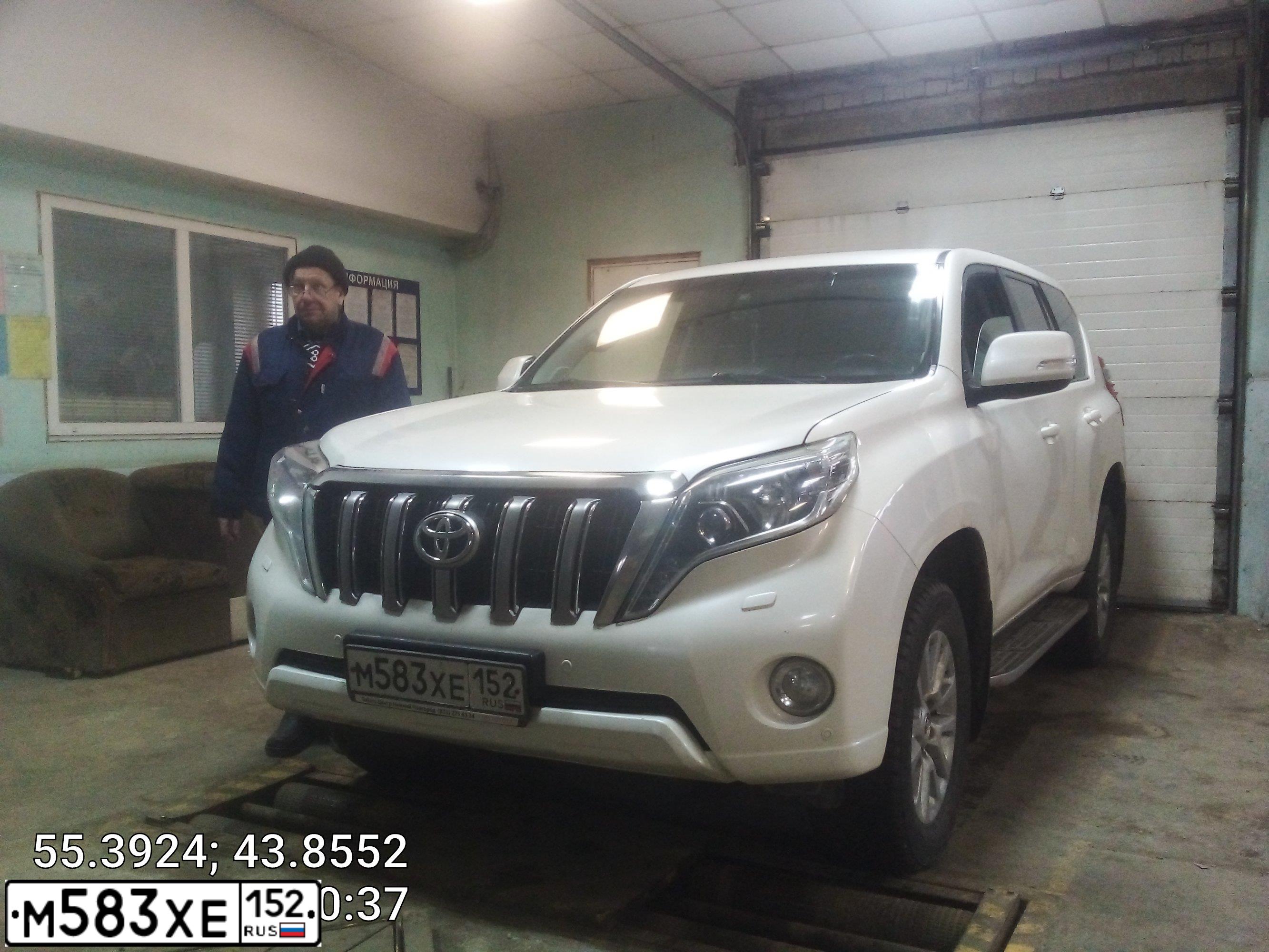 Фото автомобиля TOYOTA LANDCRUISER, 2014 — госномер А091ЕН252. Цвет: БЕЛЫЙ