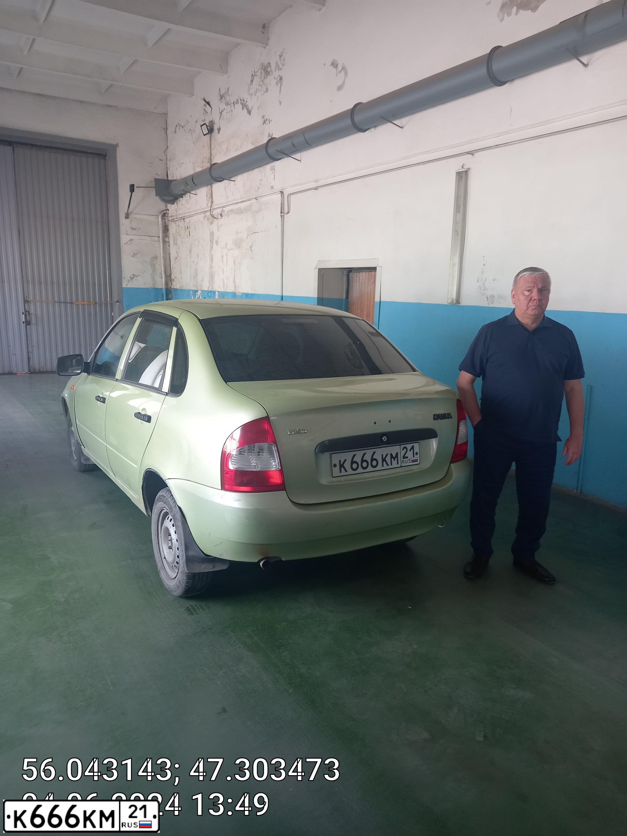 Фото автомобиля LADA 1118 KALINA, 2006 — госномер К666КМ21. Цвет: СВЕТЛО-ЗЕЛЕНЫЙ ПЕРЛАМУТР