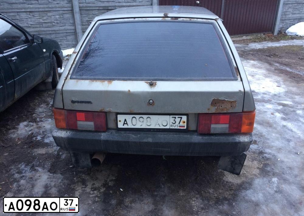 Фото автомобиля LADA 2109 SAMARA, 2002 — госномер А098АО37. Цвет: СЕРО-ЗЕЛЕНЫЙ
