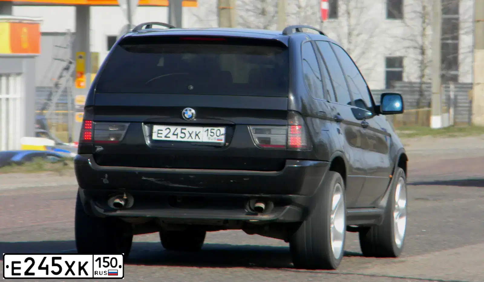 Фото автомобиля BMW X5, 2003 — госномер Е245ХК150. Цвет: ЧЕРНЫЙ