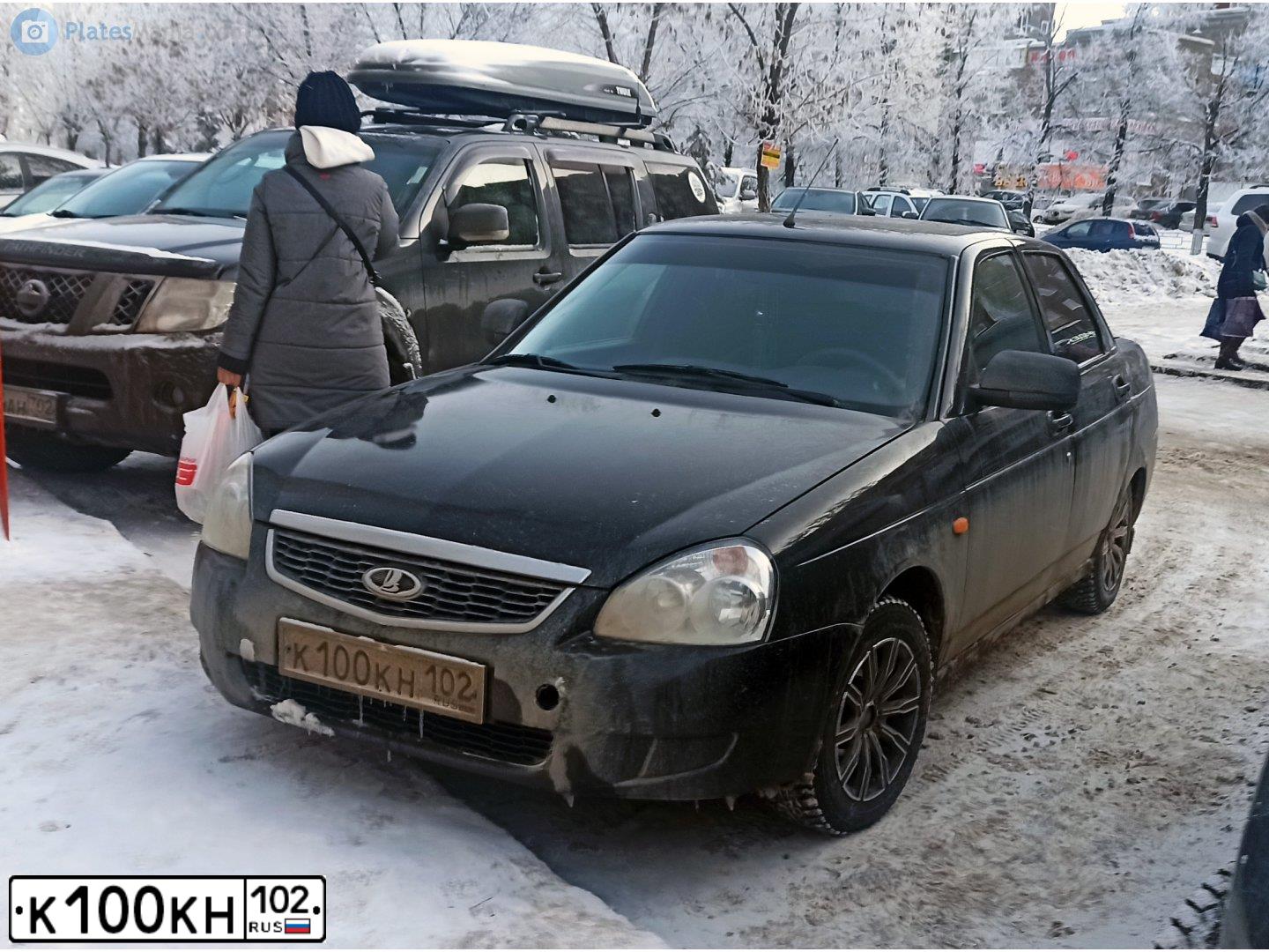Фото автомобиля LADA 2170 PRIORA, 2014 — госномер К100КН102. Цвет: ЧЕРНЫЙ