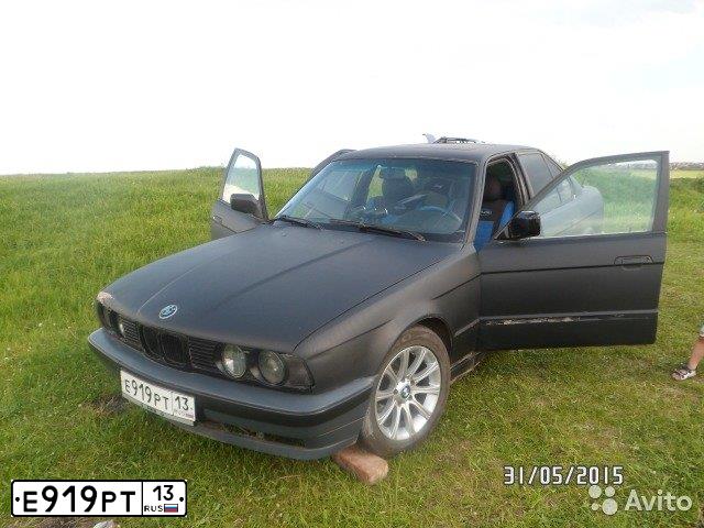 Фото автомобиля БМВ 520I 24V, 1991 — госномер Е919РТ13. Цвет: ЧЕРНЫЙ