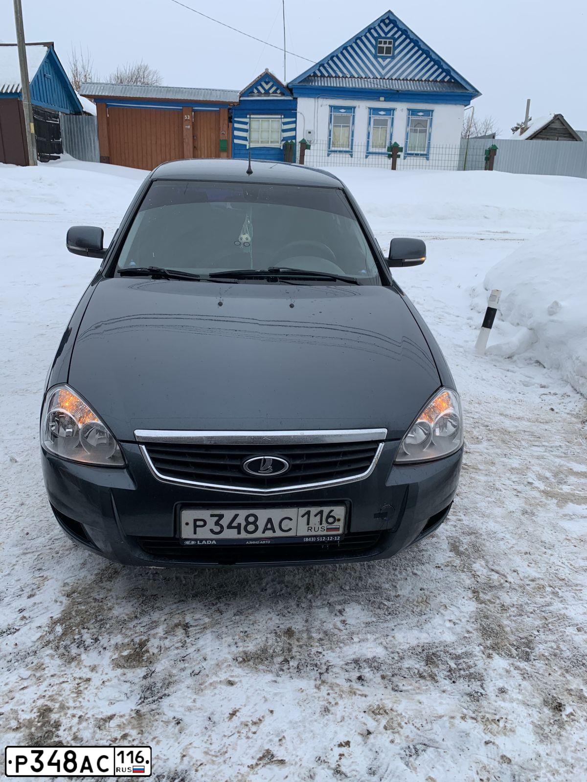 Фото автомобиля LADA 2170 PRIORA, 2012 — госномер Р348АС116. Цвет: Серо-Синий