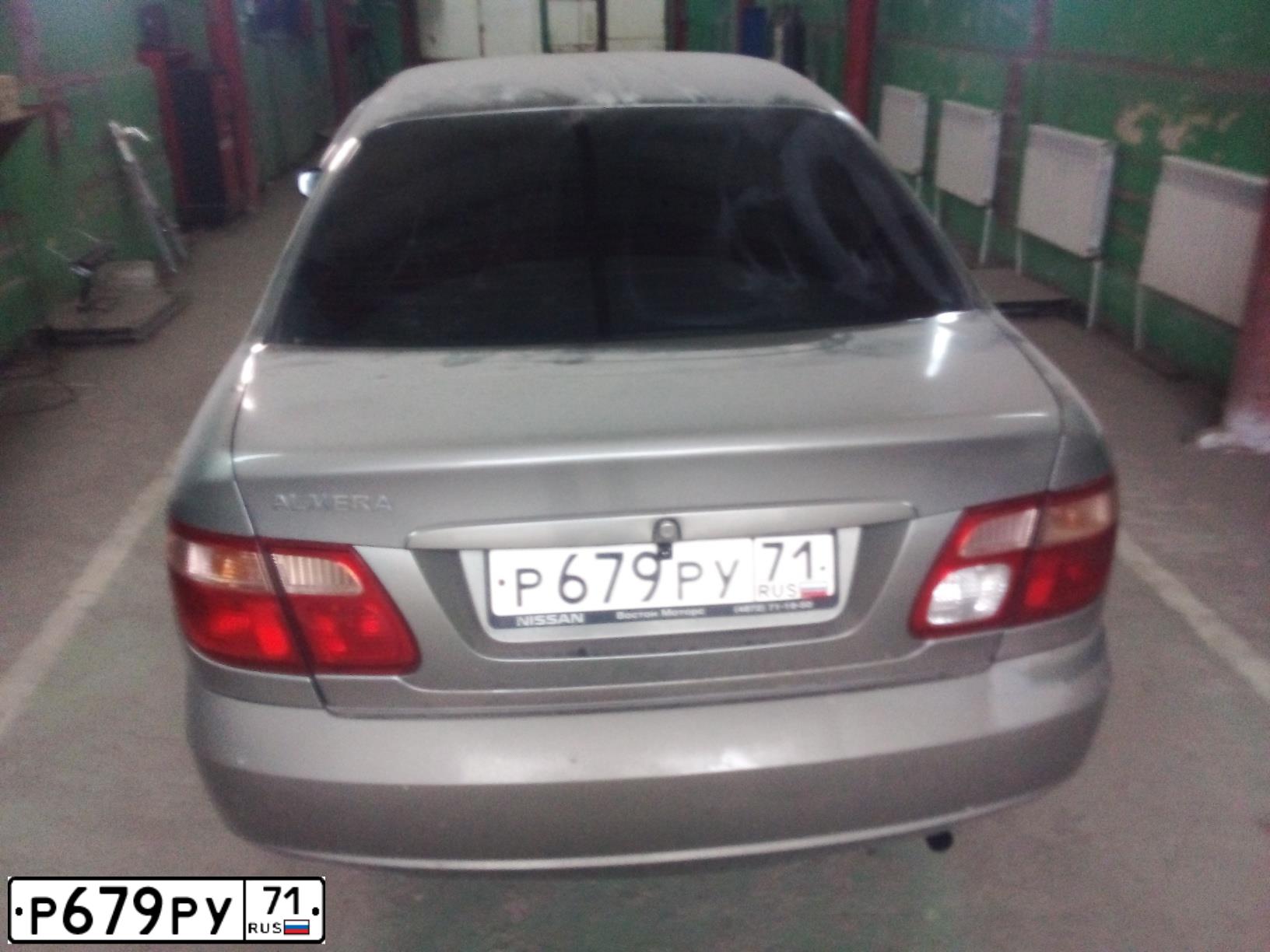 Фото автомобиля NISSAN ALMERA, 2006 — госномер Р679РУ71. Цвет: СЕРО-ЗЕЛЕНЫЙ