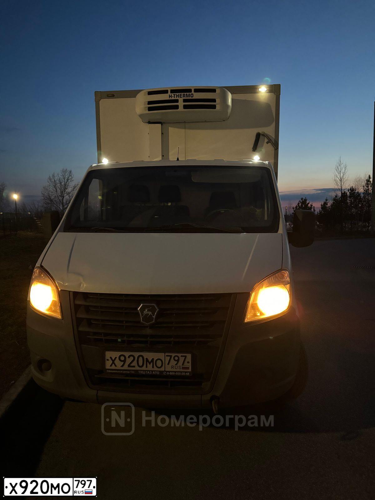 Фото автомобиля GAZ EL NEXT, 2019 — госномер Х920МО797. Цвет: Белый