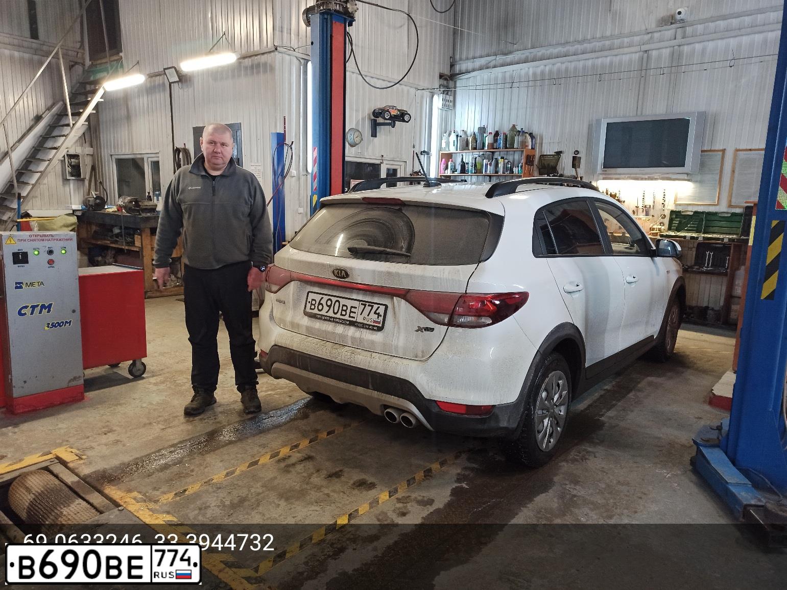 Фото автомобиля KIA RIO, 2019 — госномер Х492ТН102. Цвет: Белый