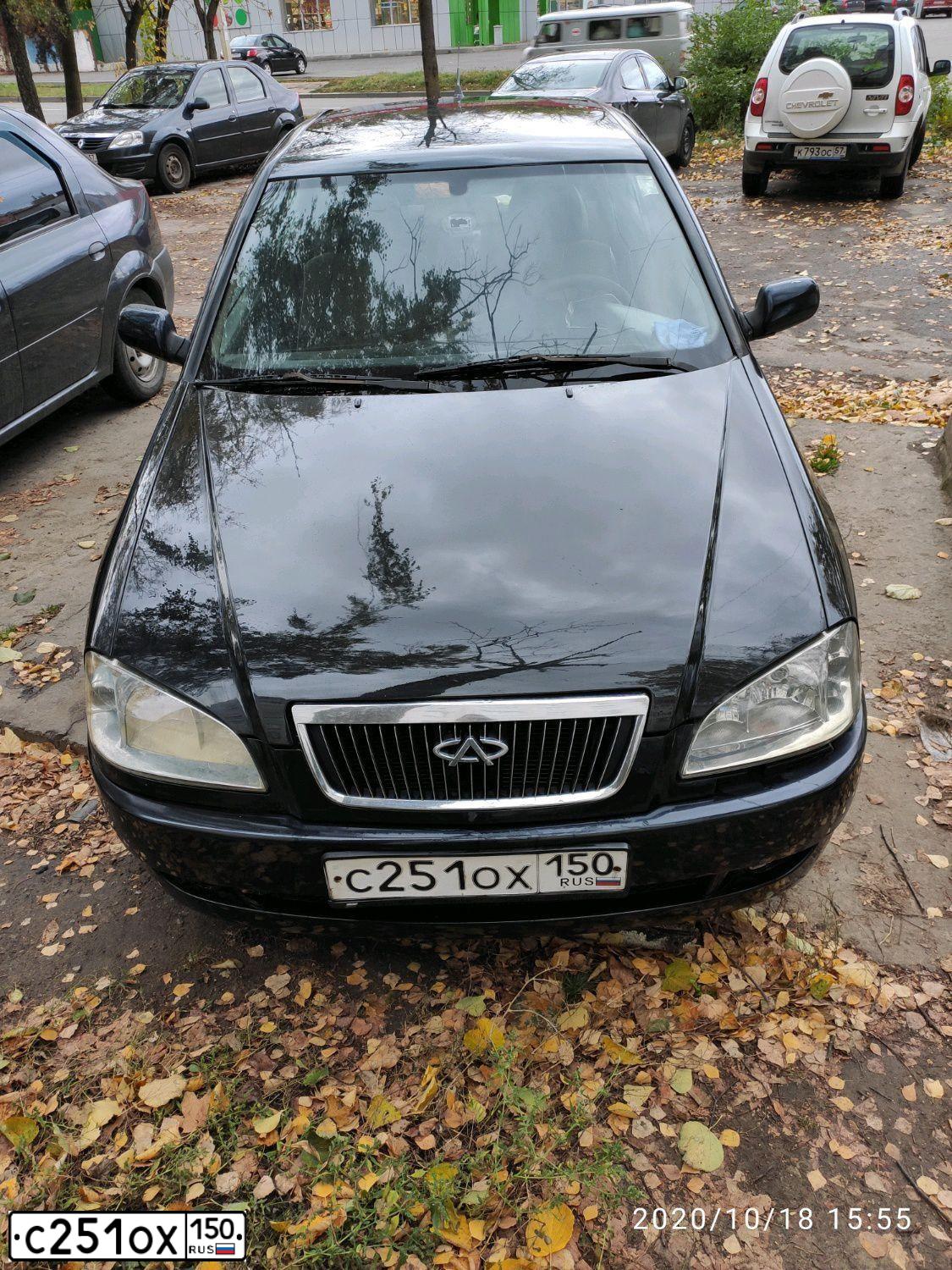 Фото автомобиля CHERY AMULET /FLAGCLOUD/, 2007 — госномер О033МО46. Цвет: ЧЕРНЫЙ