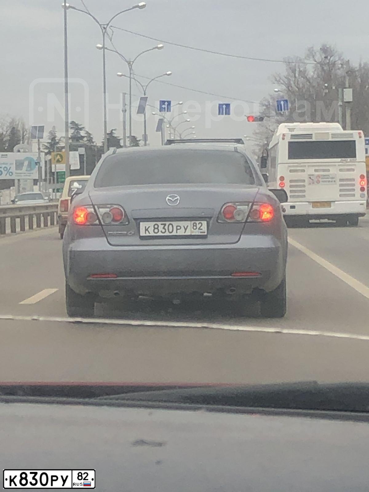 Фото автомобиля МАЗДА 6, 2006 — госномер К830РУ82. Цвет: СЕРЫЙ