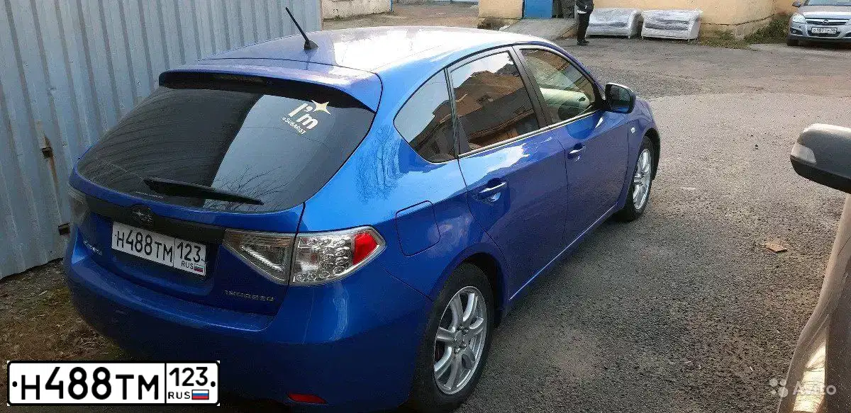 Фото автомобиля SUBARU IMPREZA, 2007 — госномер О531АТ550. Цвет: синий