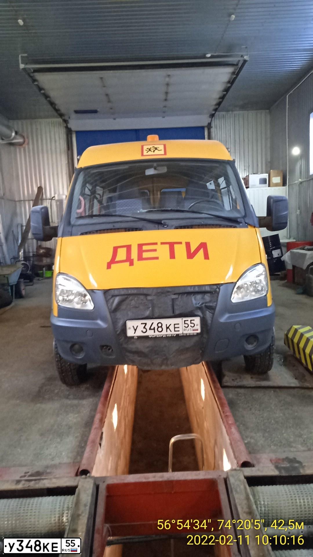 Фото автомобиля GAZ 3221 GAZEL, 2019 — госномер У348КЕ55. Цвет: ЖЕЛТЫЙ