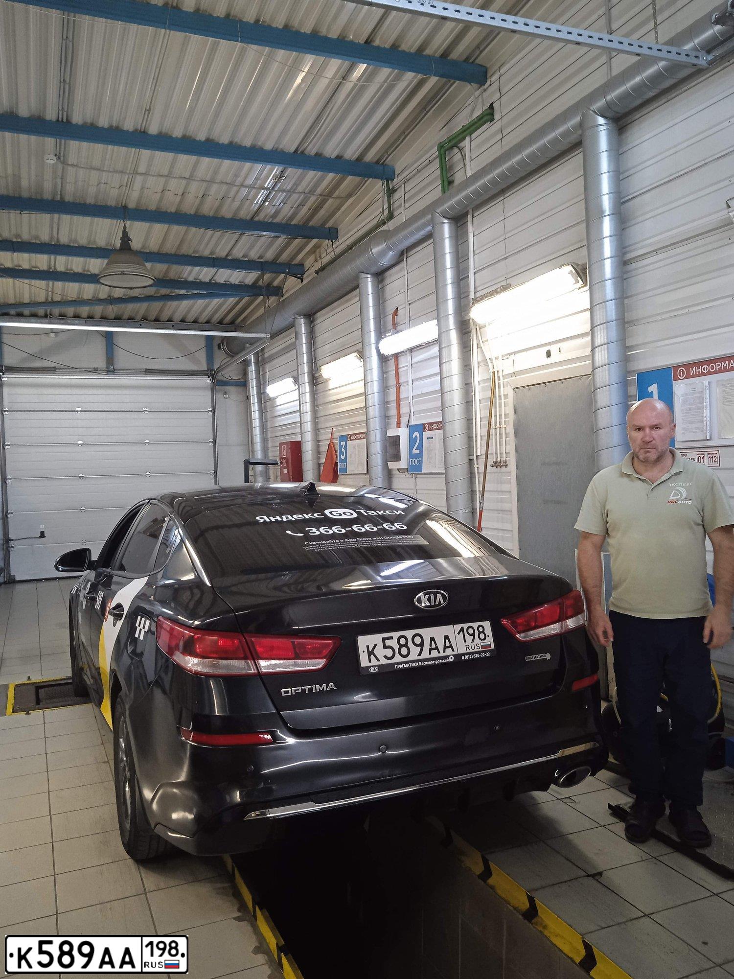 Фото автомобиля KIA MAGENTIS / OPTIMA, 2020 — госномер К589АА198. Цвет: ЧЕРНЫЙ