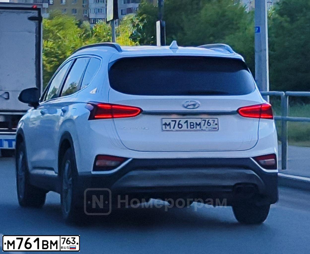 Фото автомобиля HYUNDAI SANTA FE, 2019 — госномер М761ВМ763