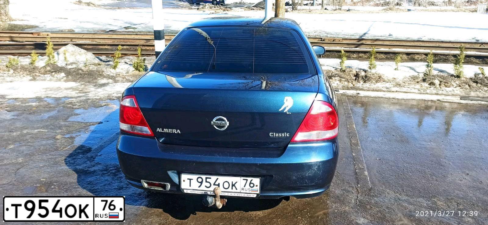 Фото автомобиля NISSAN ALMERA, 2008 — госномер У098КЕ44. Цвет: синий