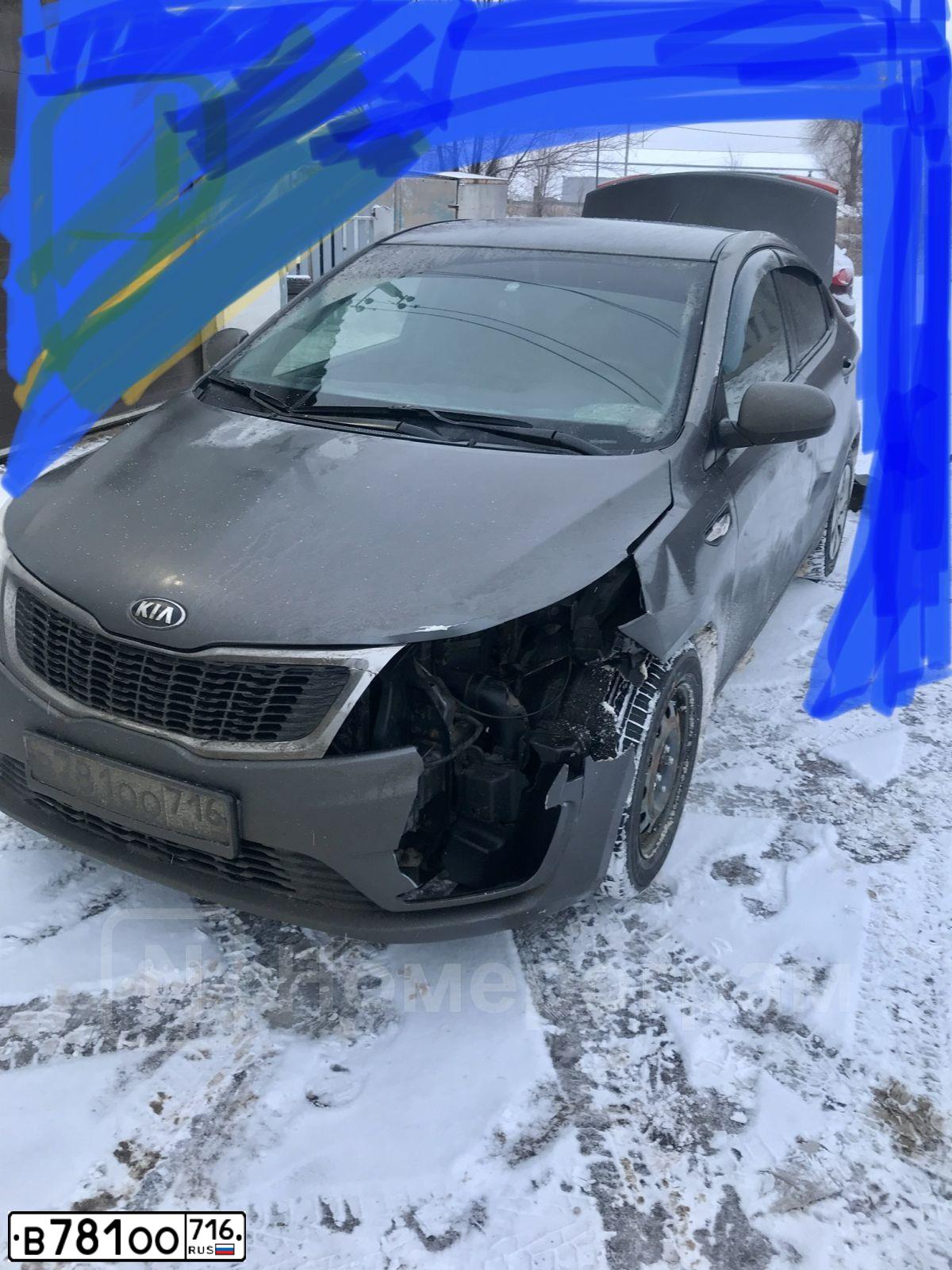 Фото автомобиля KIA RIO, 2013 — госномер В781ОО716. Цвет: СЕРЫЙ