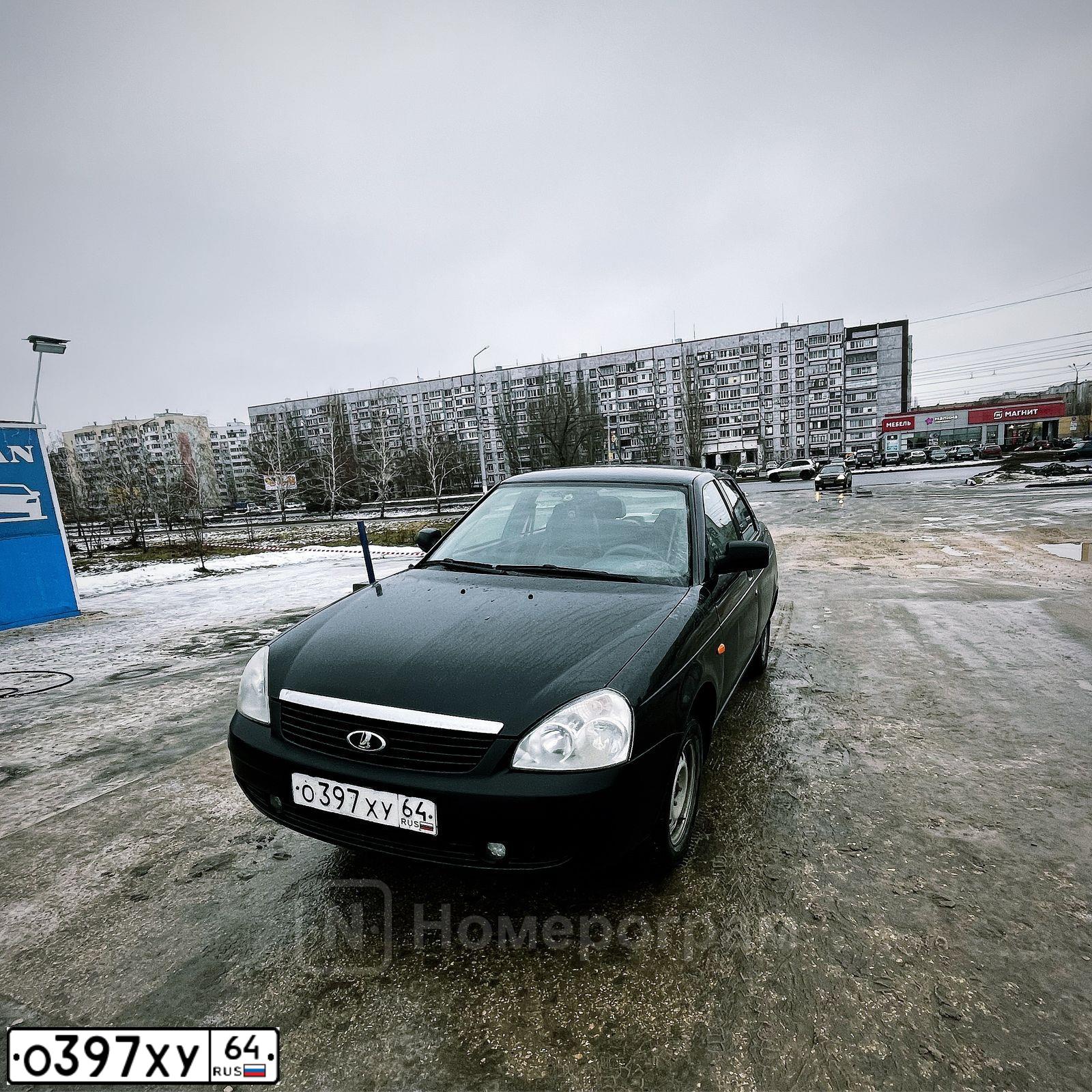 Фото автомобиля LADA 2170 PRIORA, 2008 — госномер О397ХУ64. Цвет: ГРАФИТОВЫЙ МЕТАЛИК