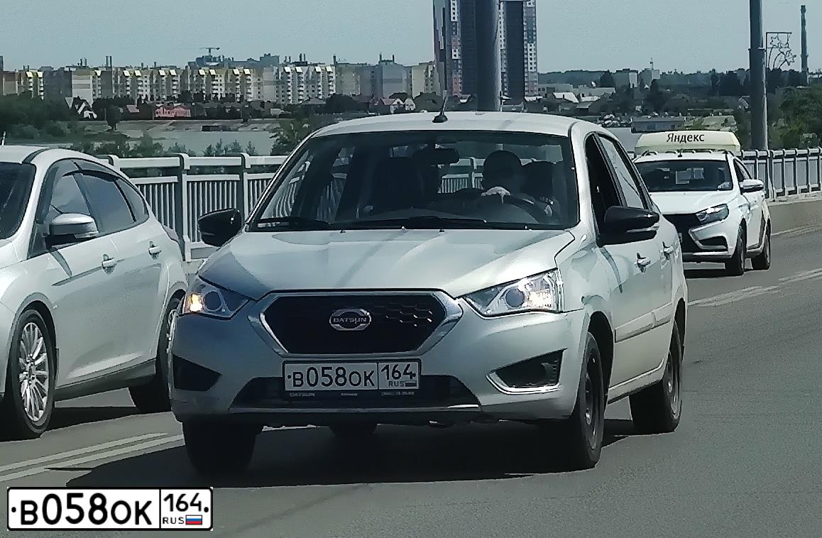 Фото автомобиля DATSUN ON-DO, 2020 — госномер В058ОК164. Цвет: СЕРЫЙ