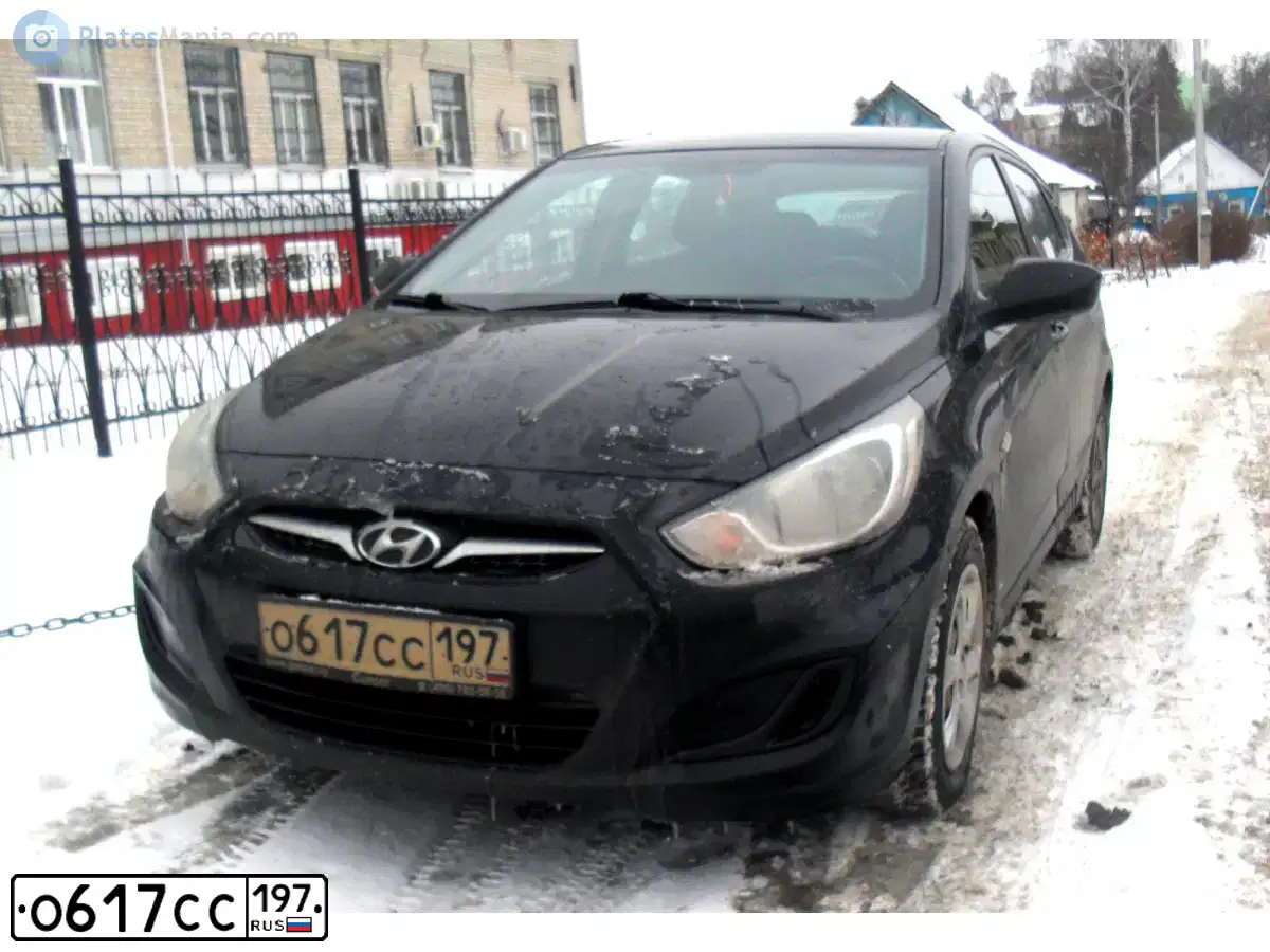 Фото автомобиля HYUNDAI SOLARIS, 2012 — госномер О634МС68. Цвет: ЧЕРНЫЙ