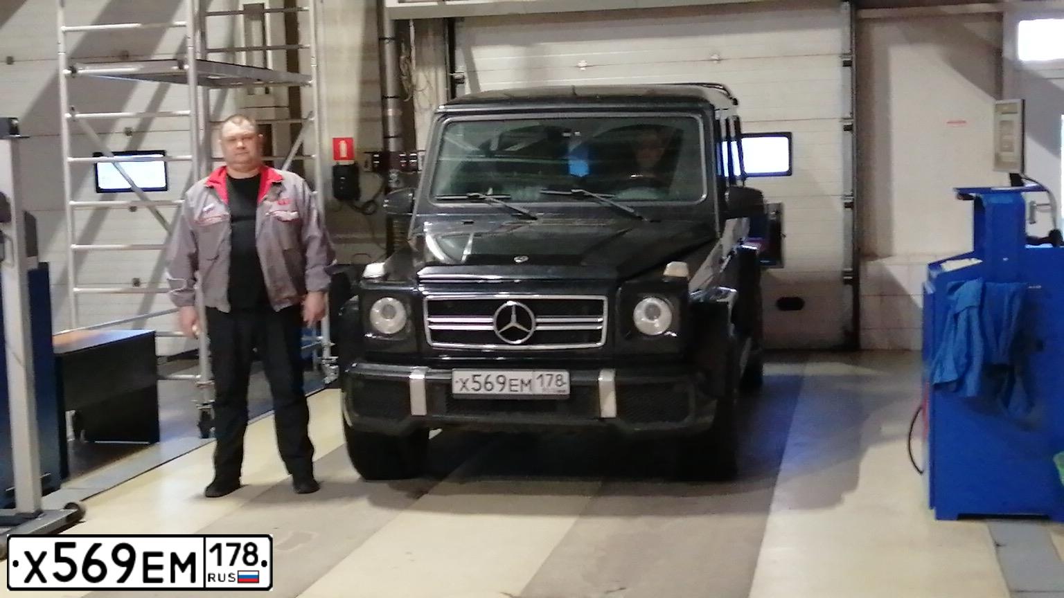 Фото автомобиля MERCEDES G-KLASSE, 2002 — госномер Х569ЕМ178. Цвет: ЧЕРНЫЙ