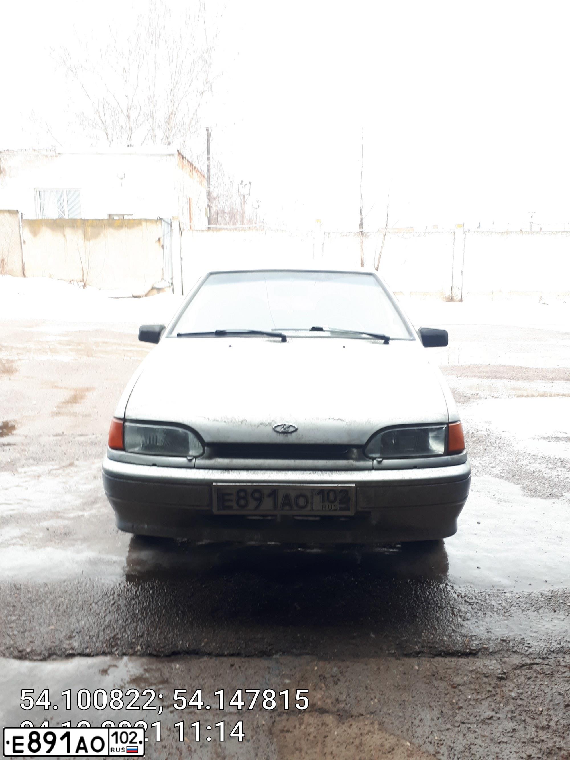 Фото автомобиля LADA 2114 SAMARA, 2007 — госномер Е891АО102. Цвет: Светло-Серебристый металлик