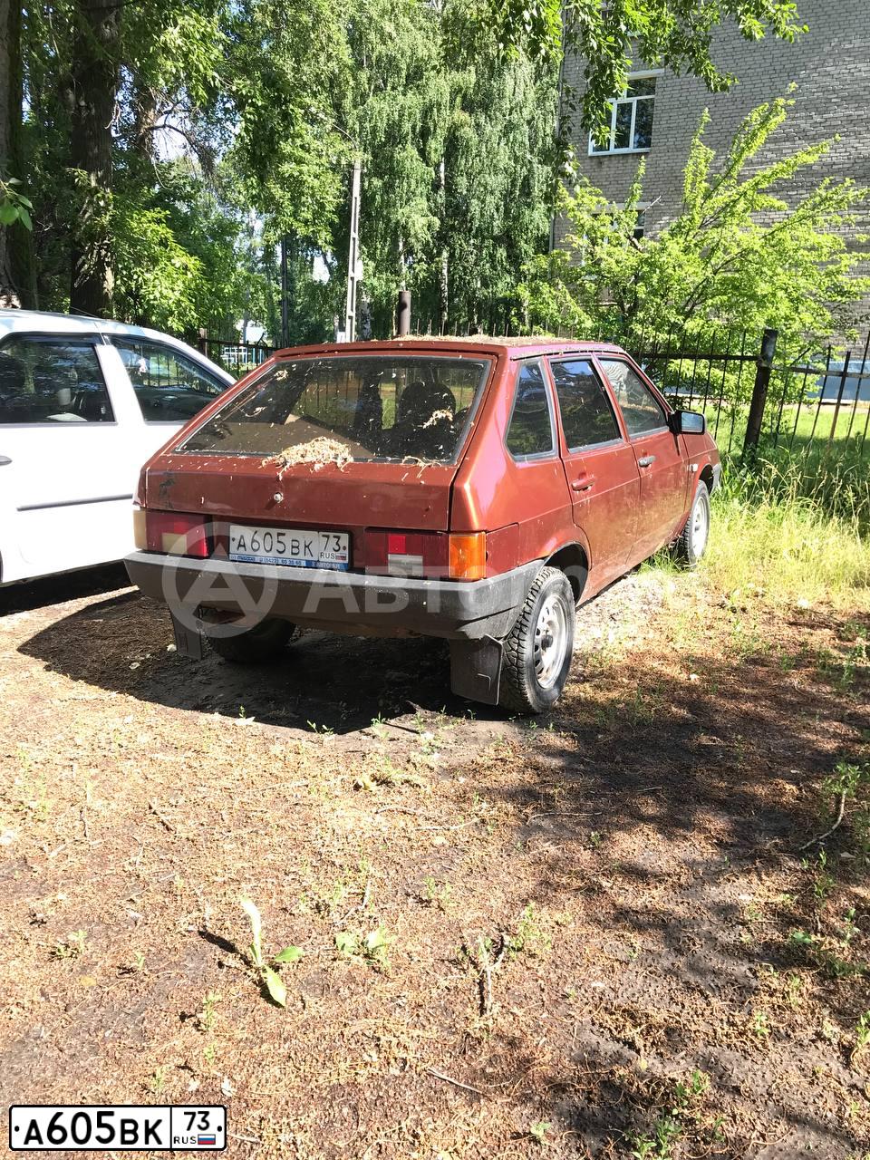Фото автомобиля LADA 2109 SAMARA, 1990 — госномер А605ВК73. Цвет: Красный