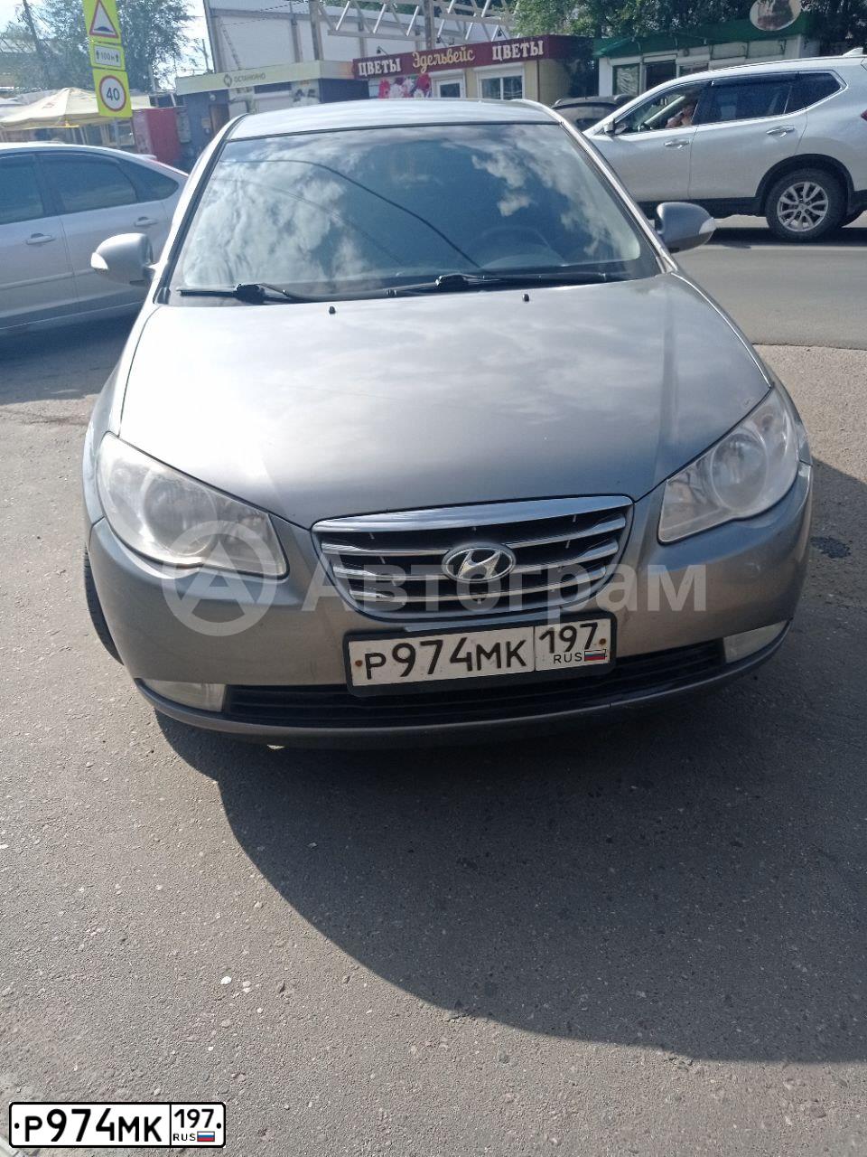 Фото автомобиля HYUNDAI ELANTRA, 2010 — госномер Р974МК197. Цвет: СЕРЫЙ
