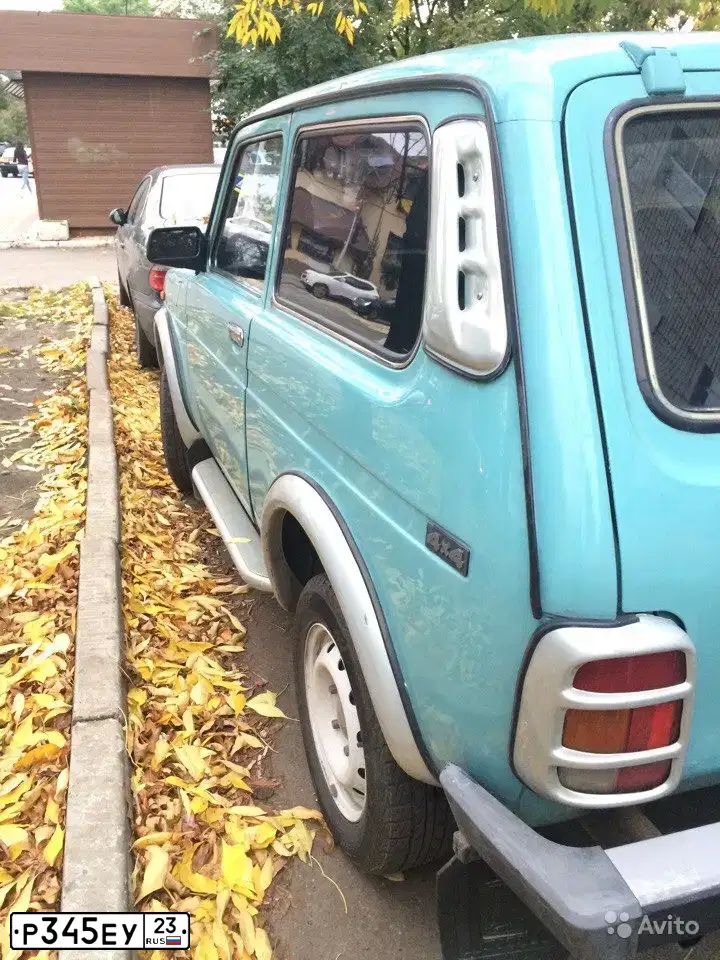 Фото автомобиля LADA 2121 NIVA, 2000 — госномер Р345ЕУ23. Цвет: ЗЕЛЕНО-ГОЛУБОЙ
