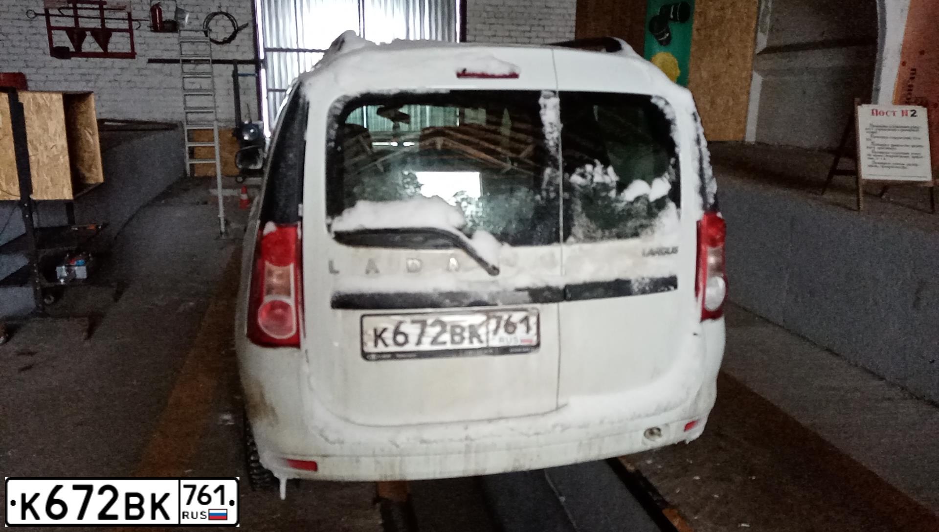 Фото автомобиля LADA LARGUS, 2020 — госномер К672ВК761. Цвет: Белый