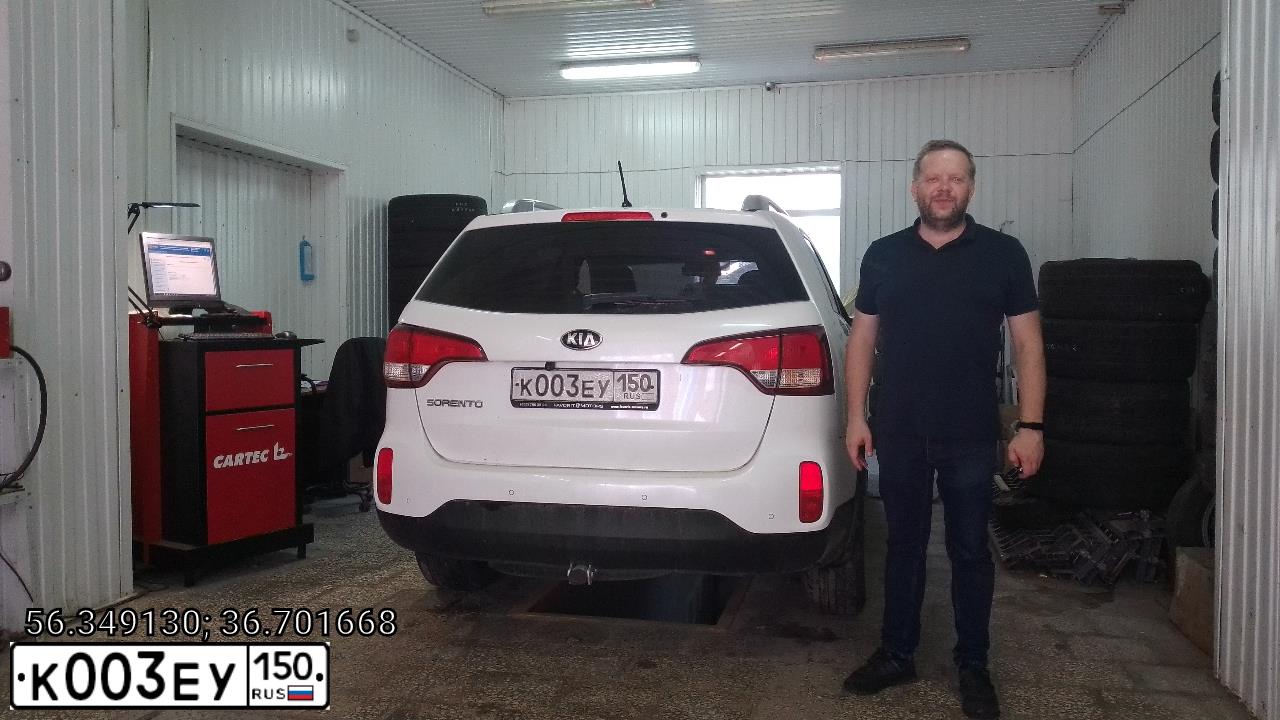 Фото автомобиля KIA SORENTO, 2015 — госномер В033ОВ777. Цвет: Белый