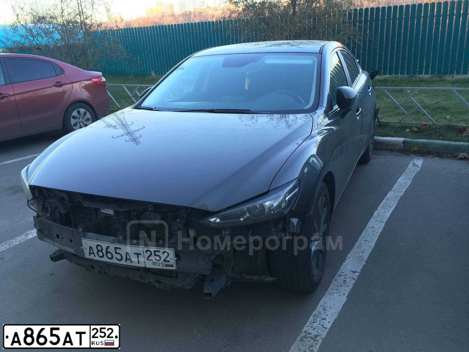 Фото автомобиля MAZDA MAZDA 6, 2020 — госномер А865АТ252. Цвет: СЕРЫЙ