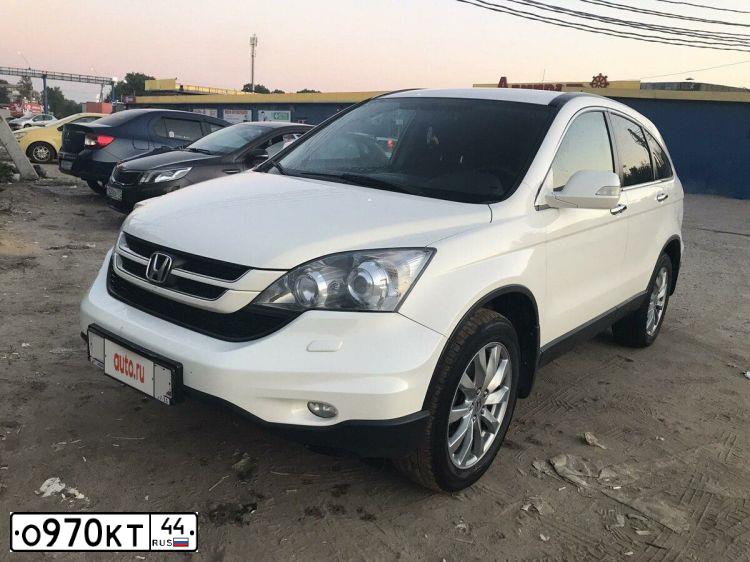 Фото автомобиля HONDA CR-V, 2011 — госномер О970КТ44. Цвет: Белый