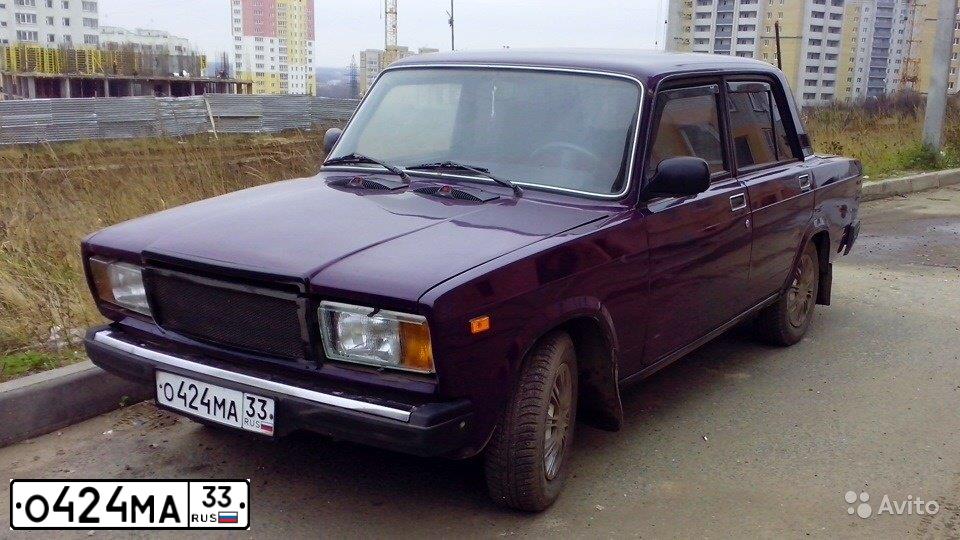 Фото автомобиля LADA 2107, 2004 — госномер О424МА33. Цвет: ФИОЛЕТОВЫЙ