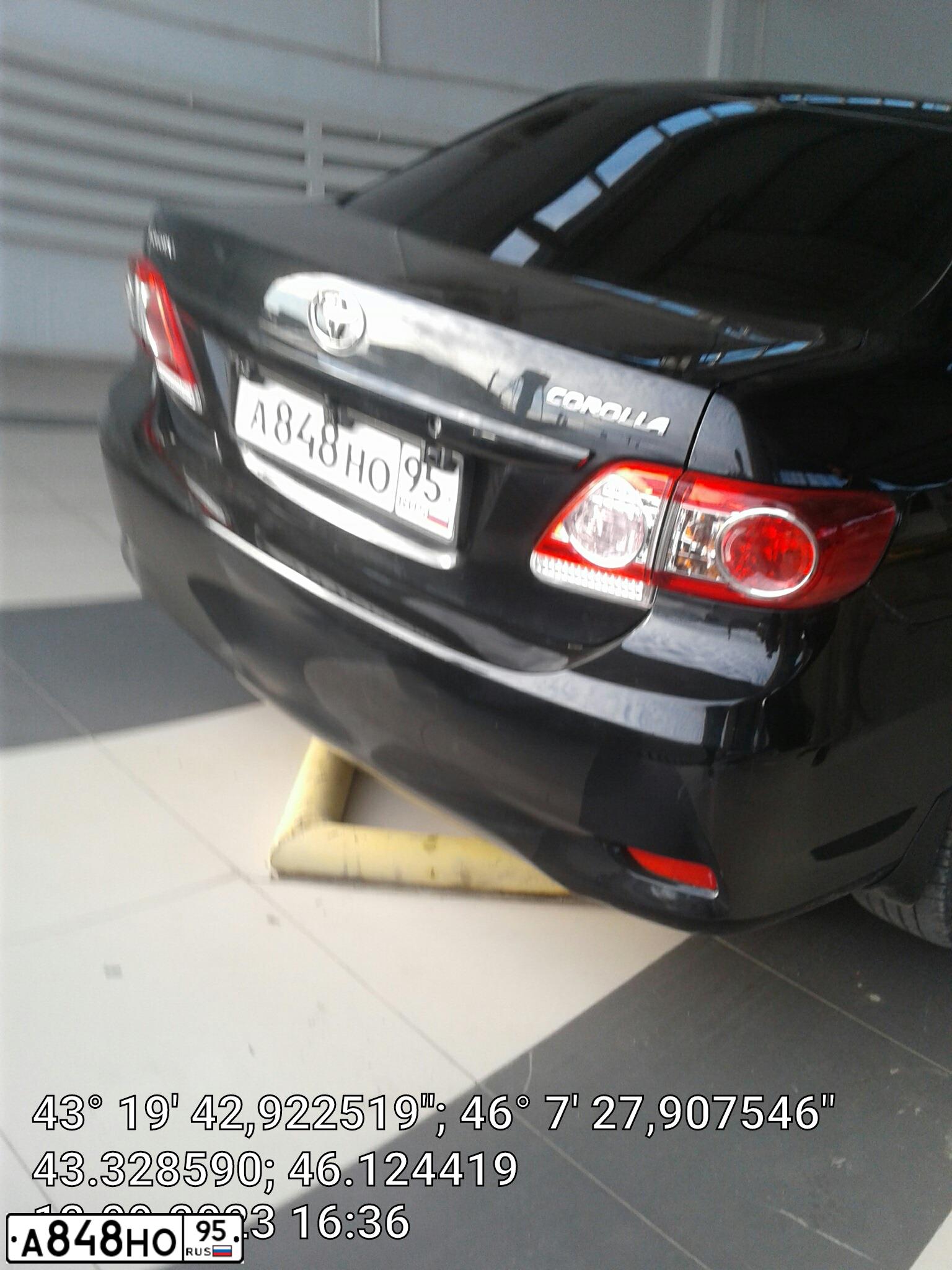 Фото автомобиля TOYOTA COROLLA, 2012 — госномер А848НО95. Цвет: ЧЕРНЫЙ