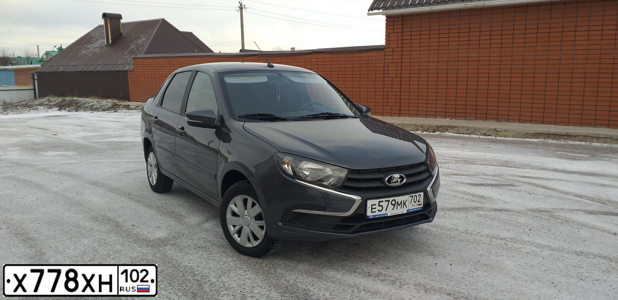 Фото автомобиля LADA 2190 GRANTA, 2019 — госномер М897ЕН716. Цвет: СЕРЕБРИСТО-ТЕМНО СЕРЫЙ