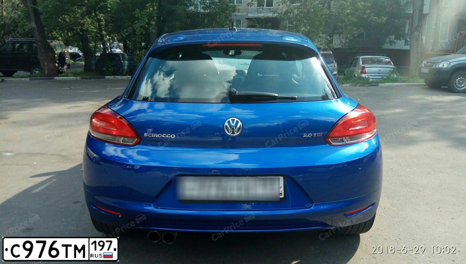 Фото автомобиля VOLKSWAGEN SCIROCCO, 2012 — госномер О317АН32. Цвет: синий
