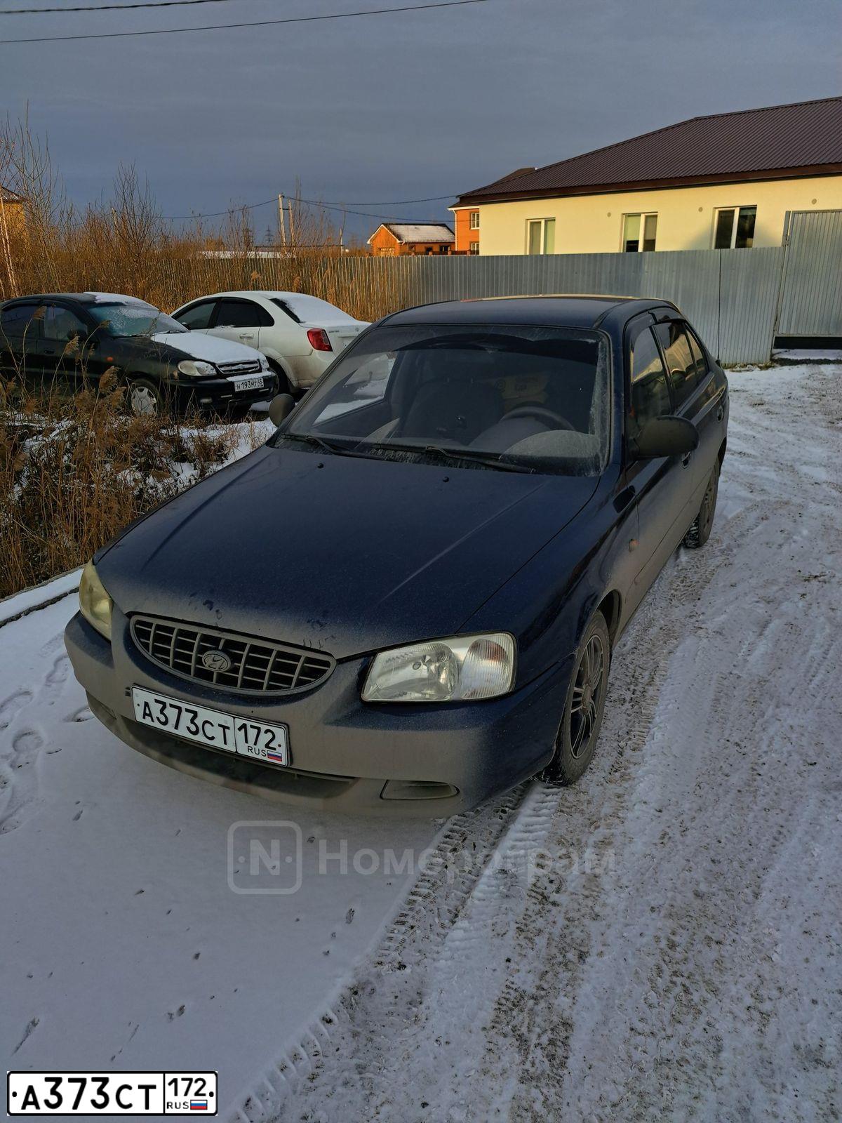 Фото автомобиля TAGAZ ACCENT, 2008 — госномер А373СТ172. Цвет: синий